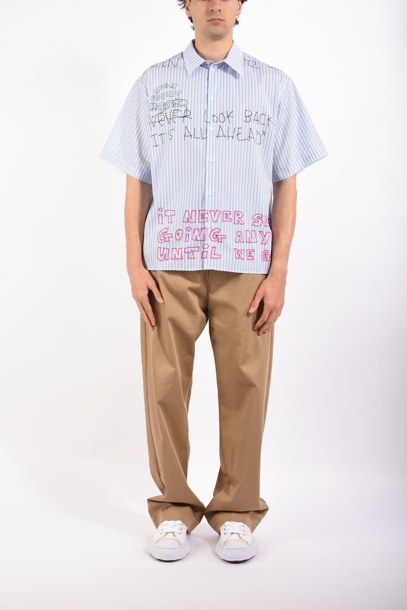 Camicia rigata in cotone