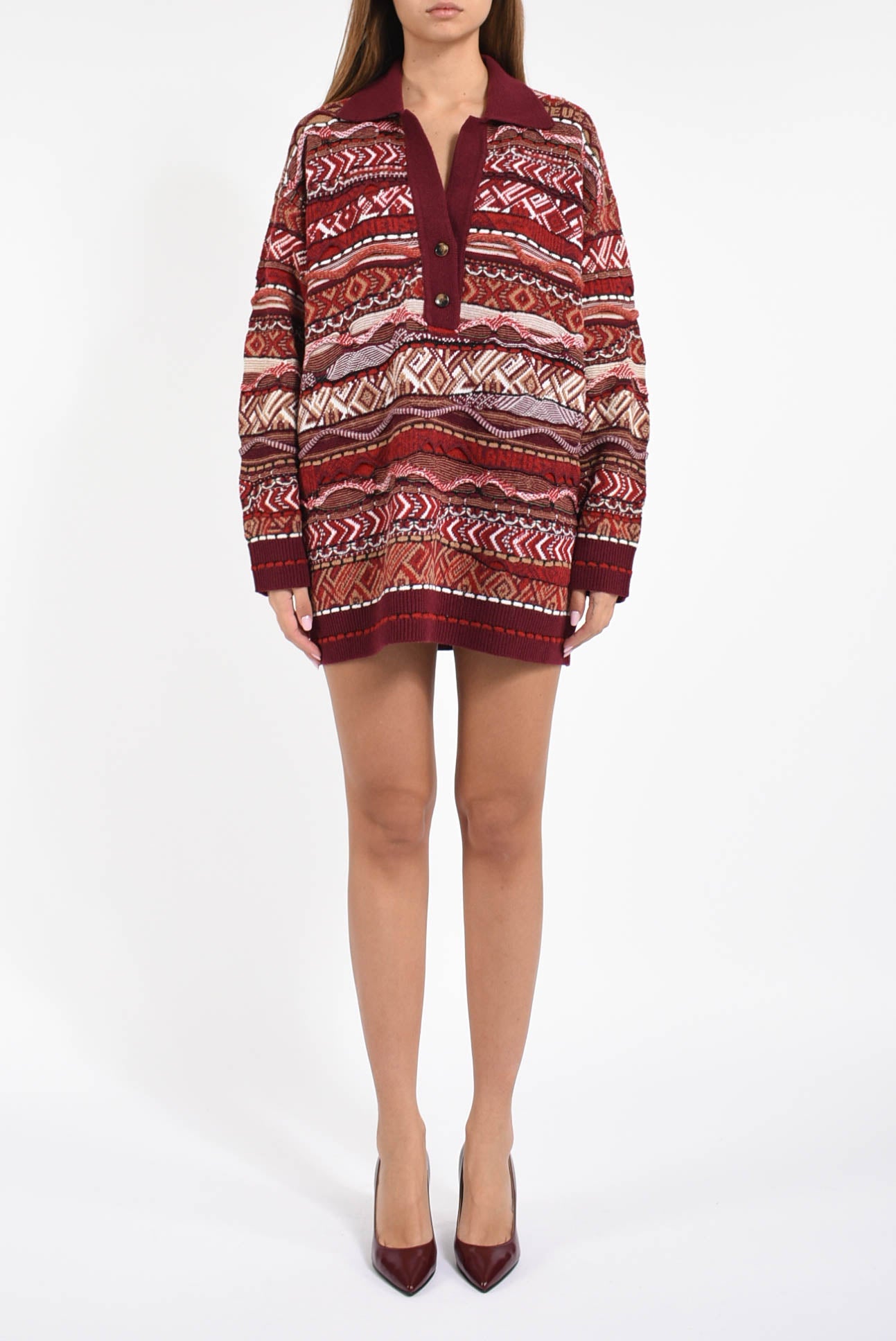 Polo lunga jacquard