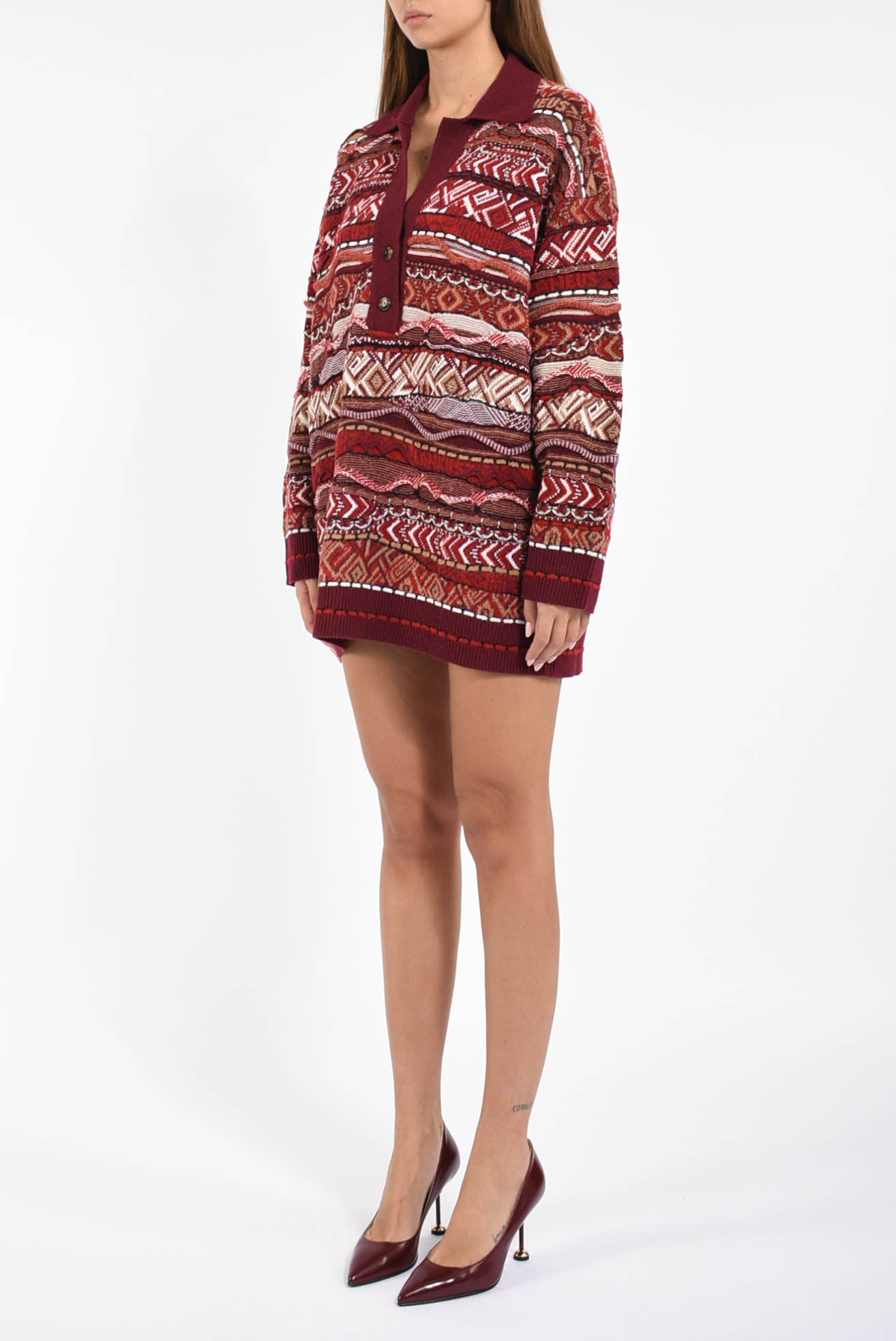 Polo lunga jacquard