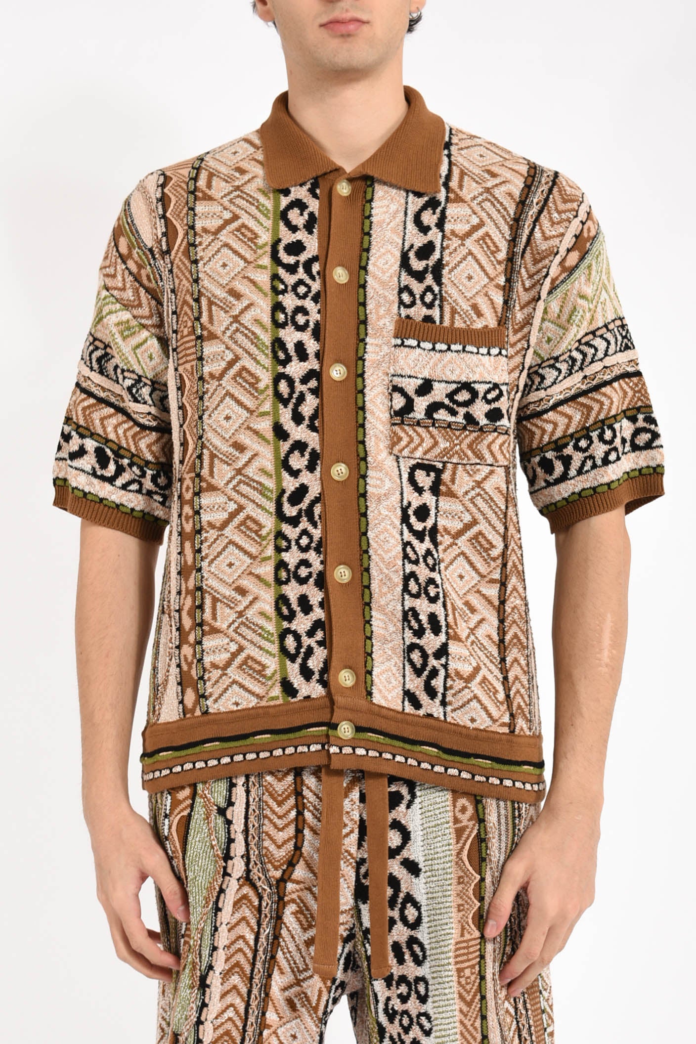 camicia in maglia jacquard