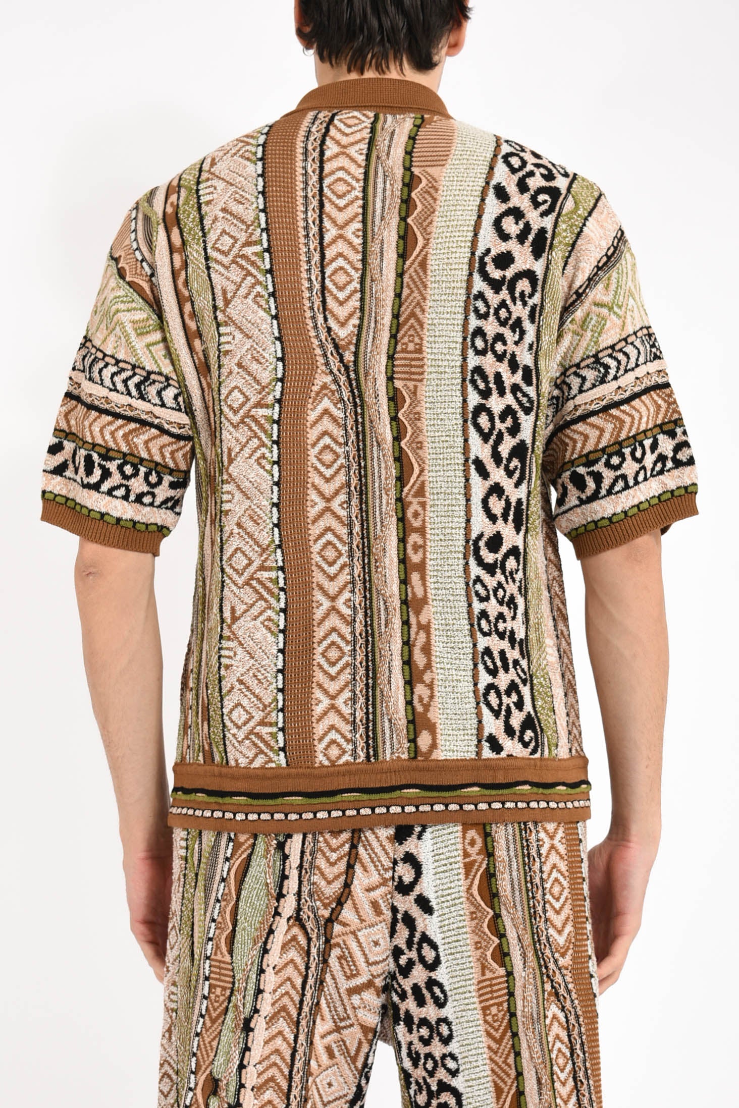 camicia in maglia jacquard