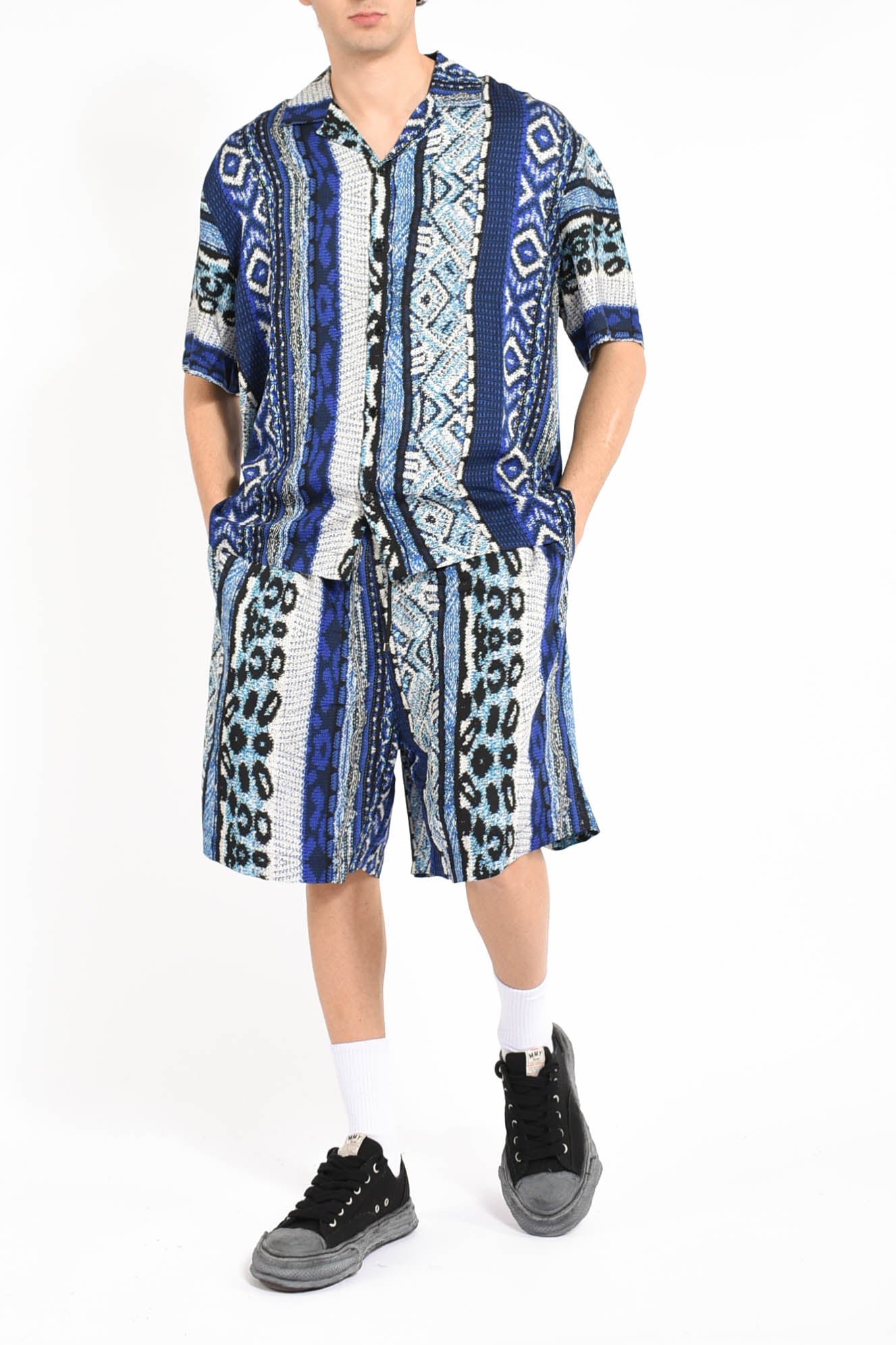 camicia in maglia jacquard