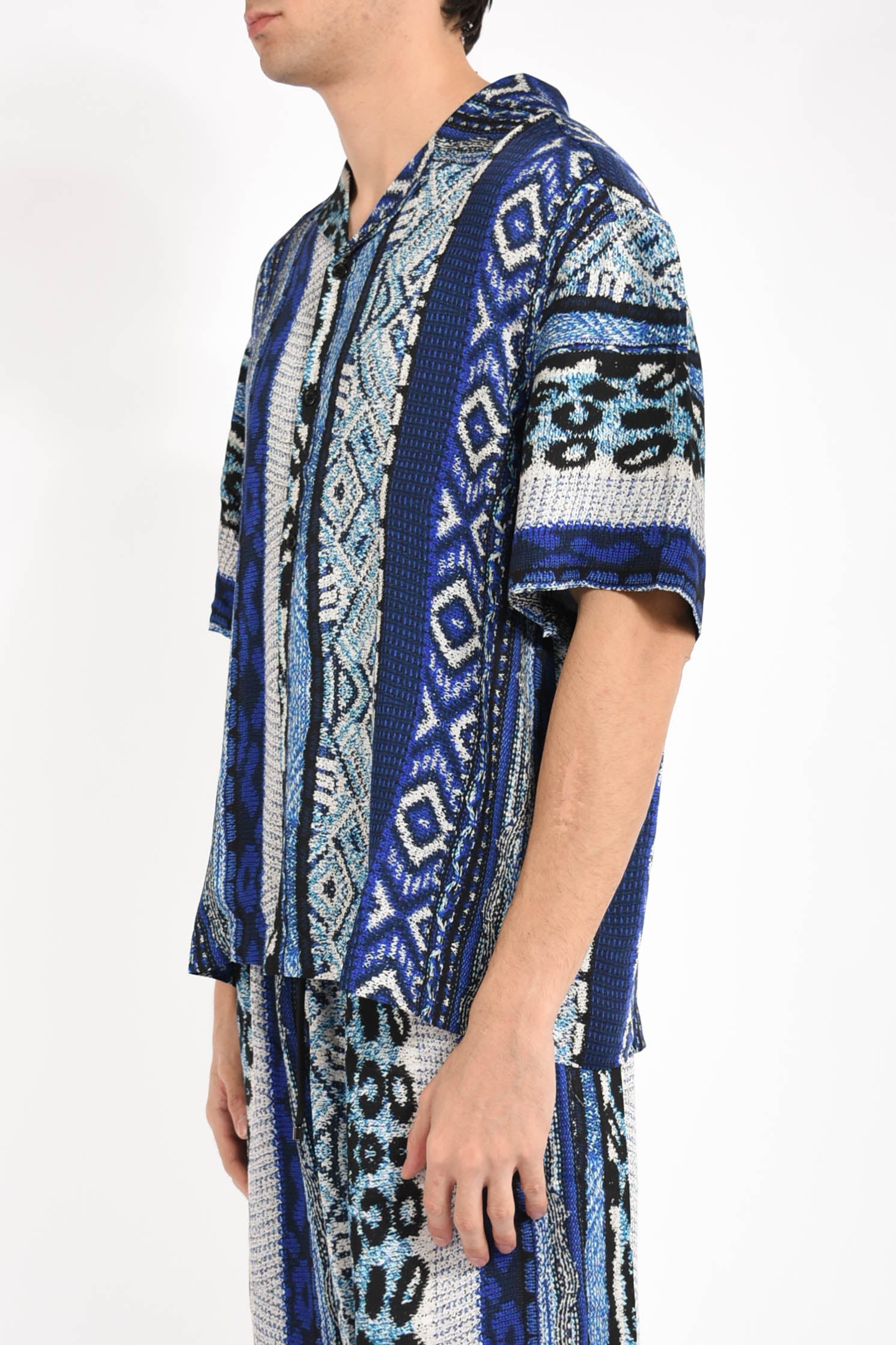 camicia in maglia jacquard