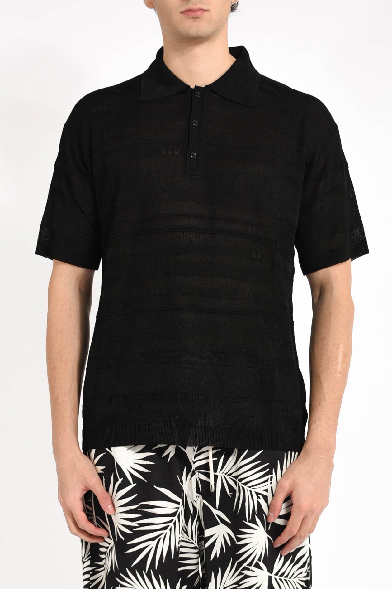 polo jacquard in maglia