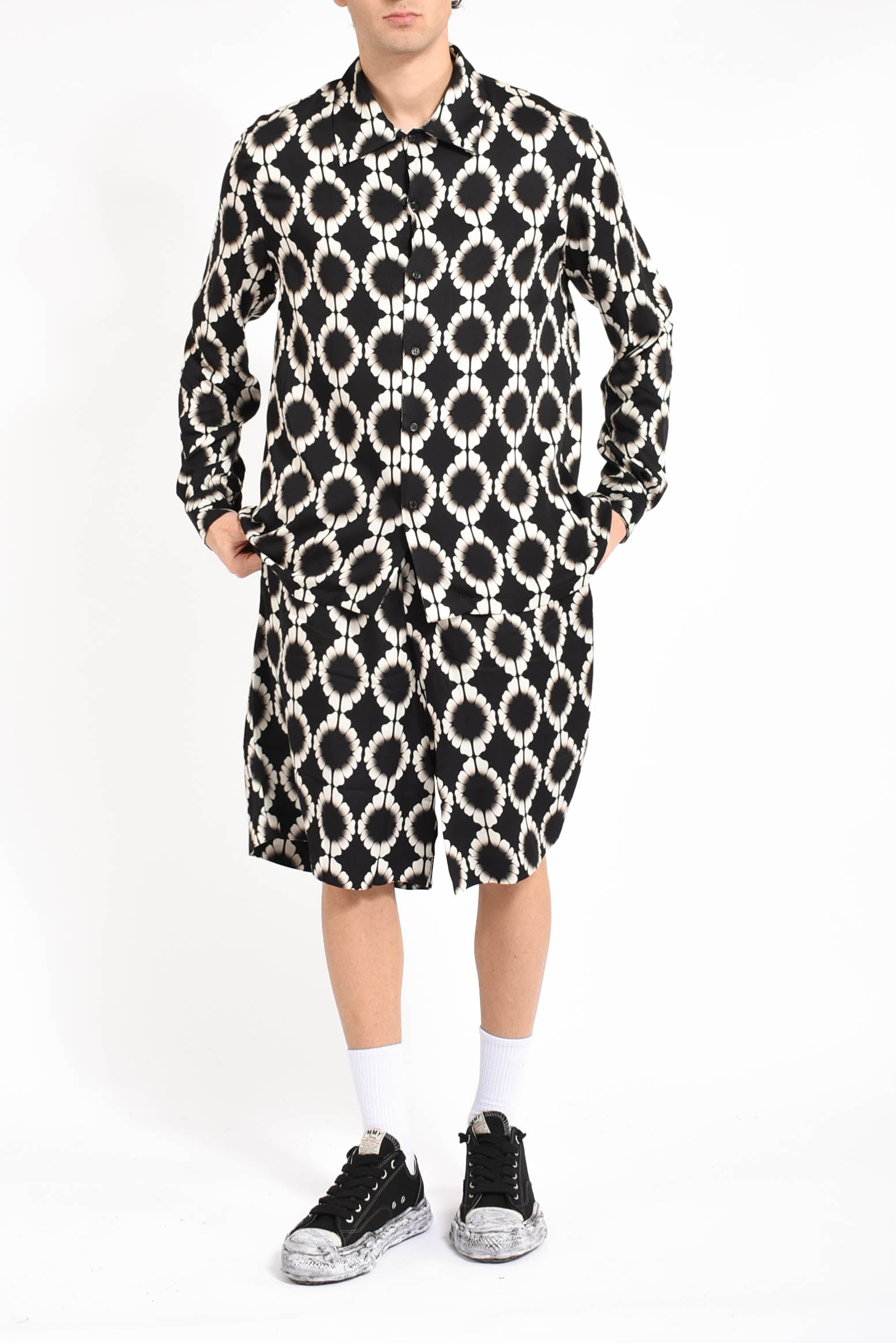 bermuda in viscosa stampata