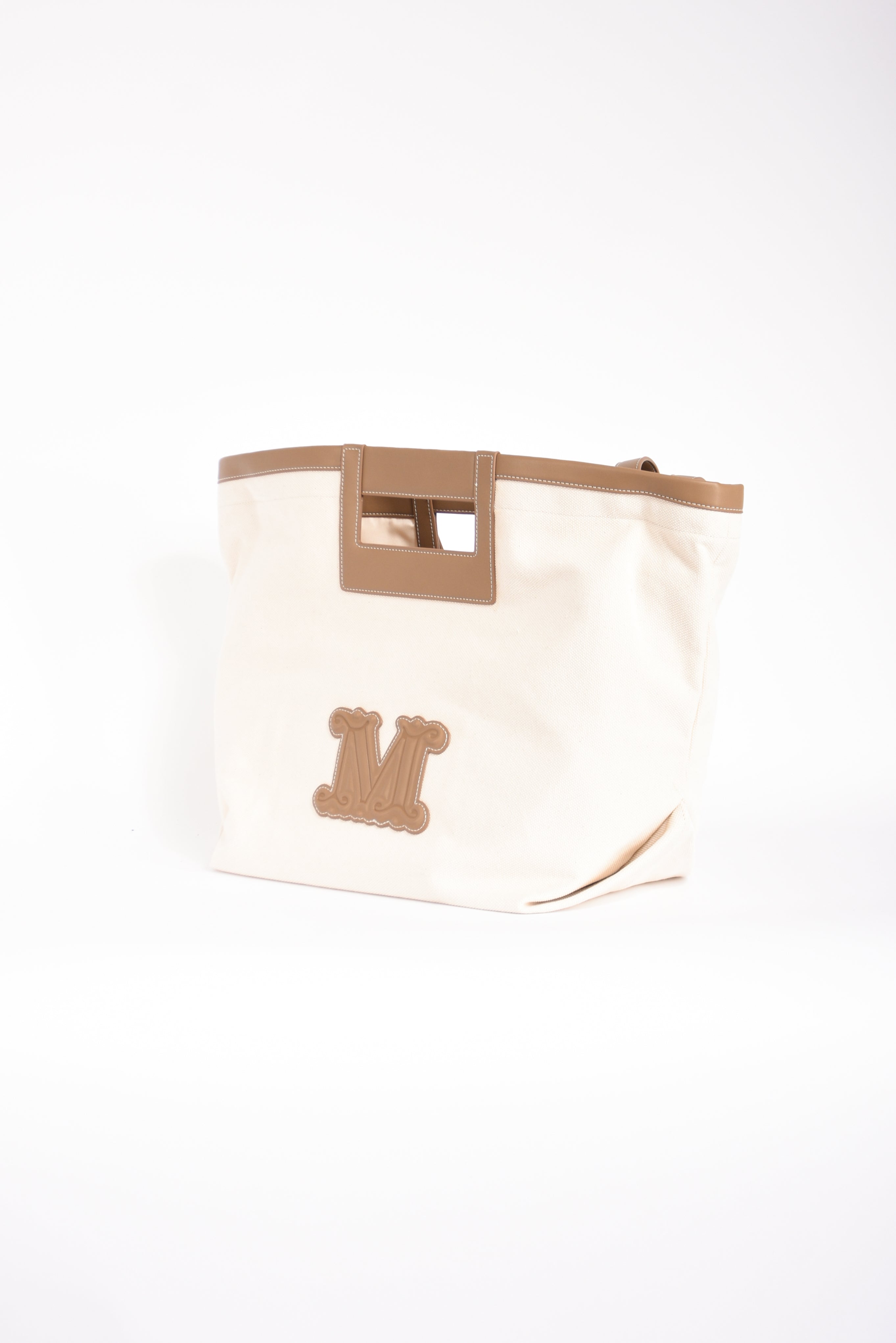borsa shopper in canvas ecru