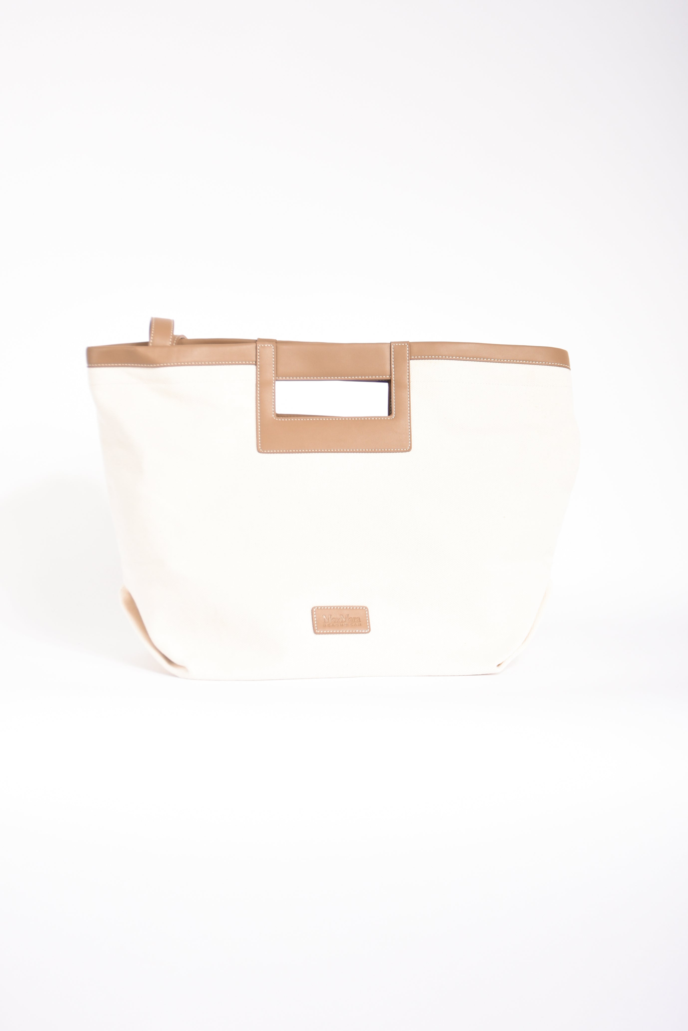 borsa shopper in canvas ecru