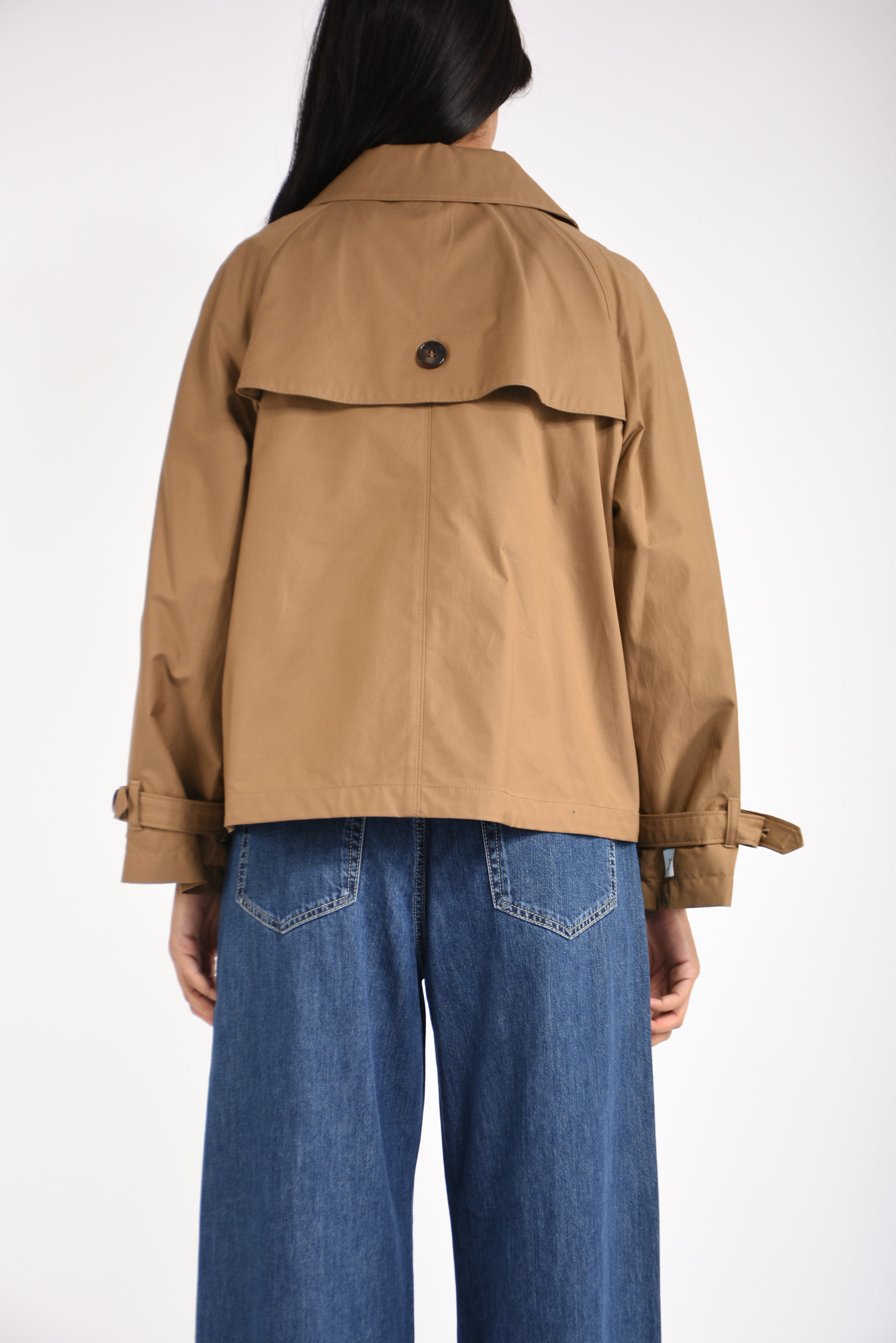Trench corto in twill antigoccia tesoro
