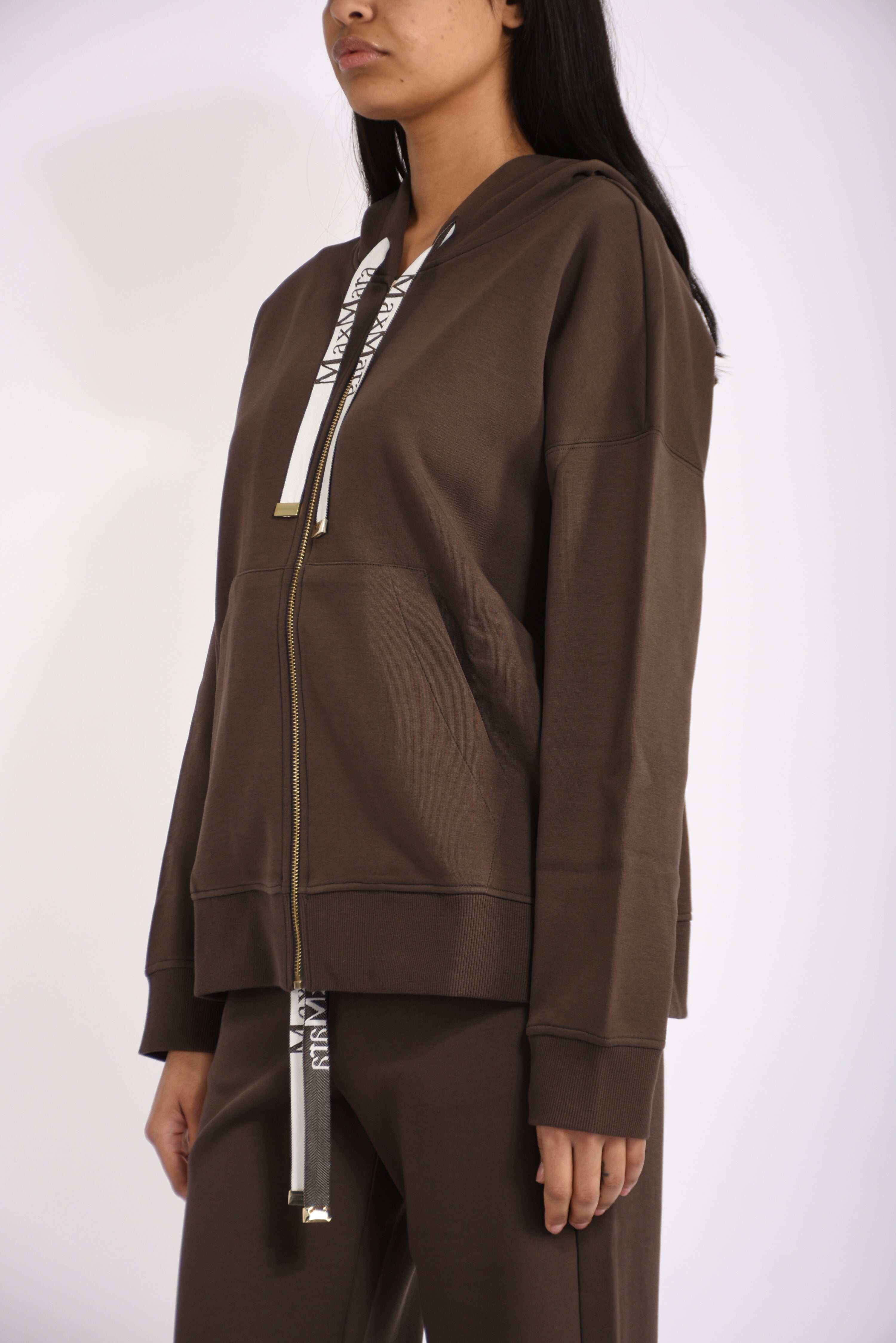 Felpa con zip in jersey tecnico jour