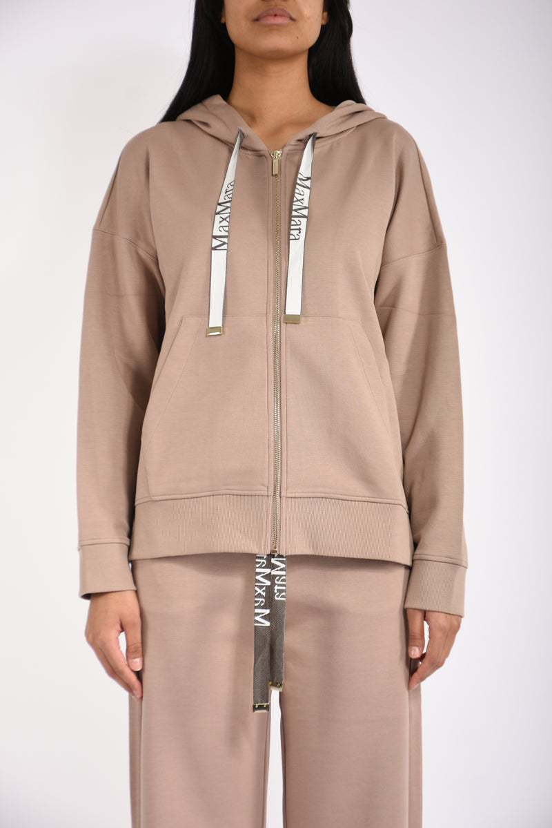 Felpa con zip in jersey tecnico jour