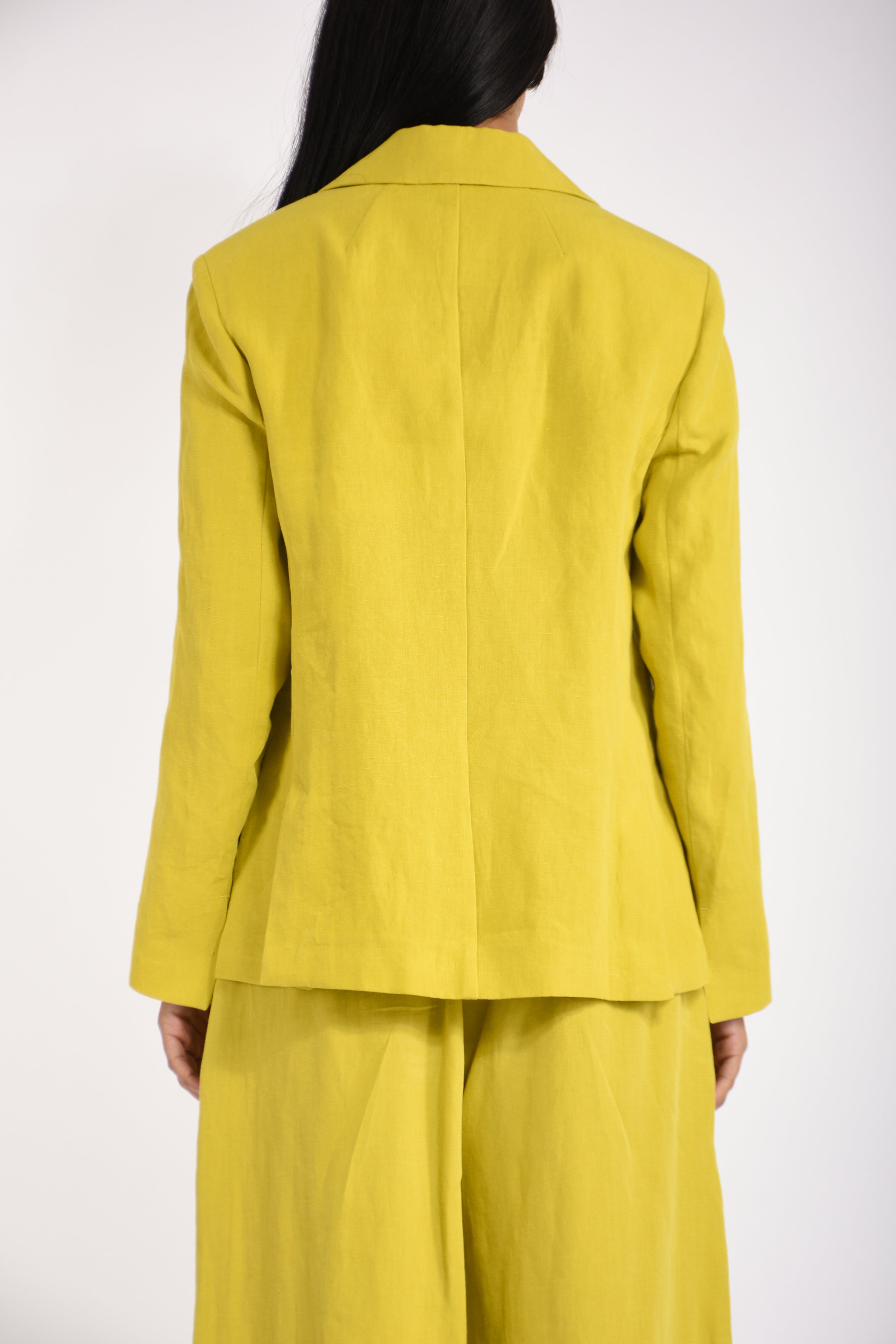 giacca monopetto in lino alberta