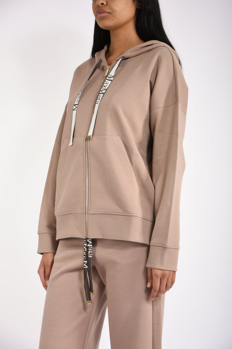 Felpa con zip in jersey tecnico jour