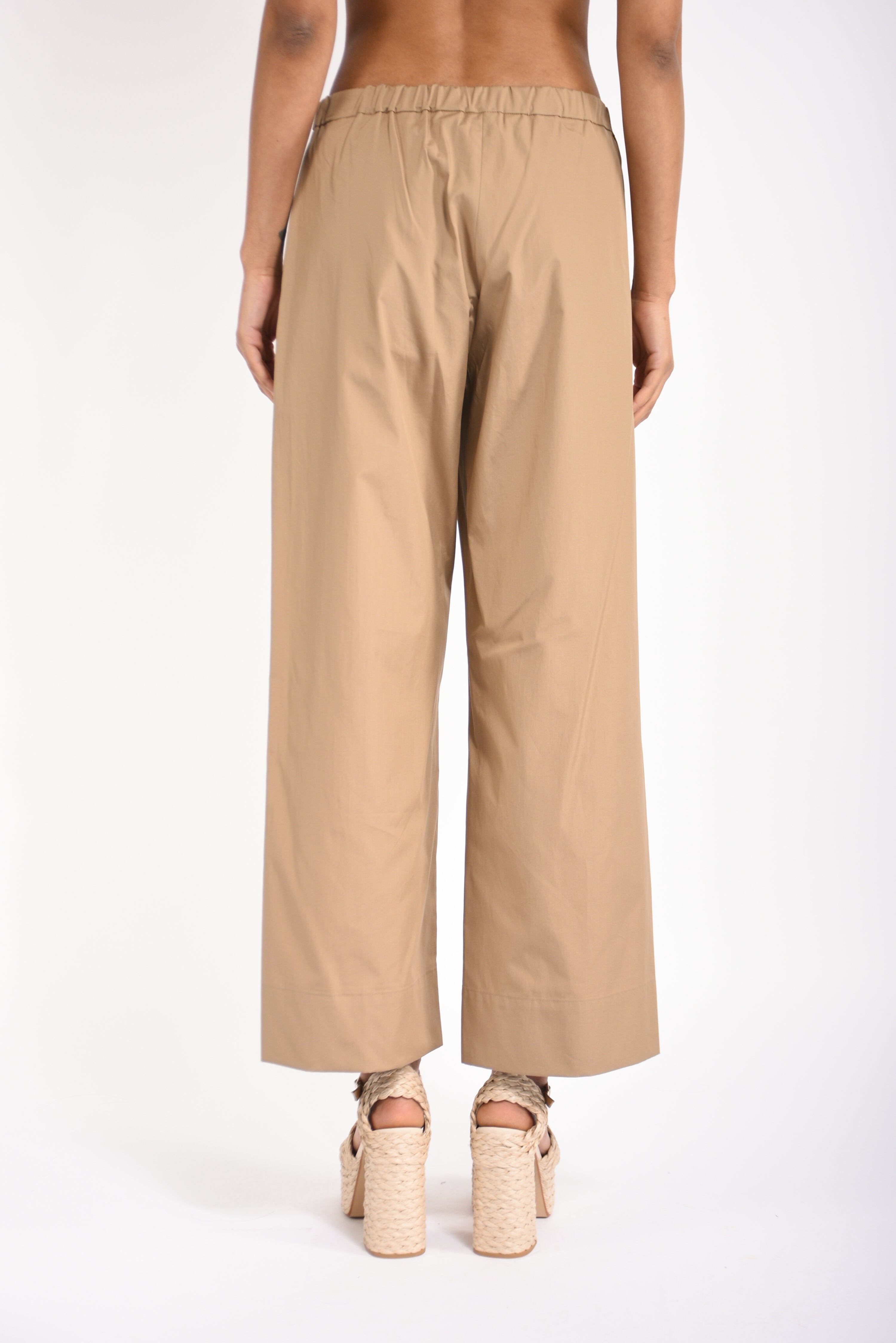 pantaloni in cotone argento