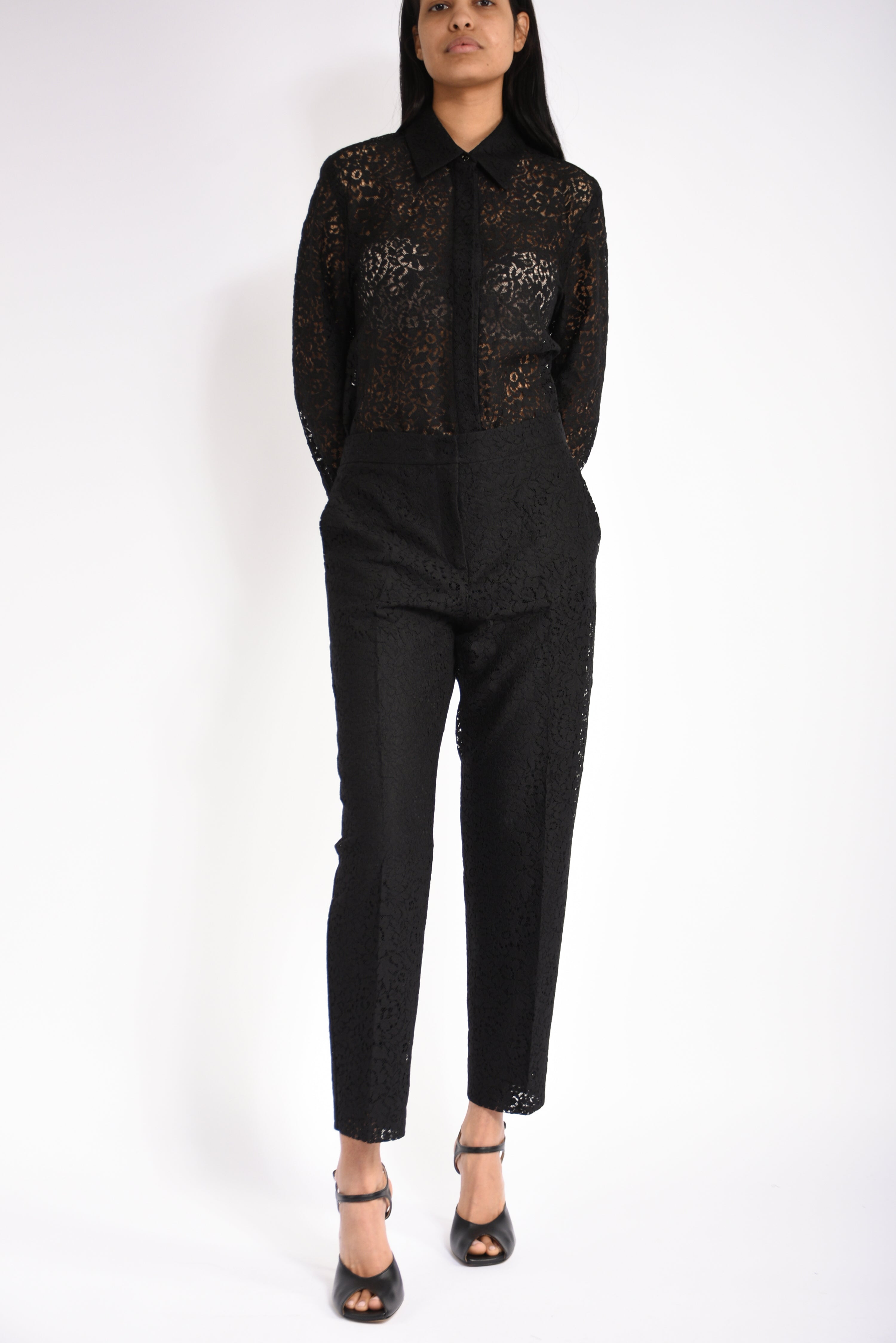 camicia in pizzo floreale gala