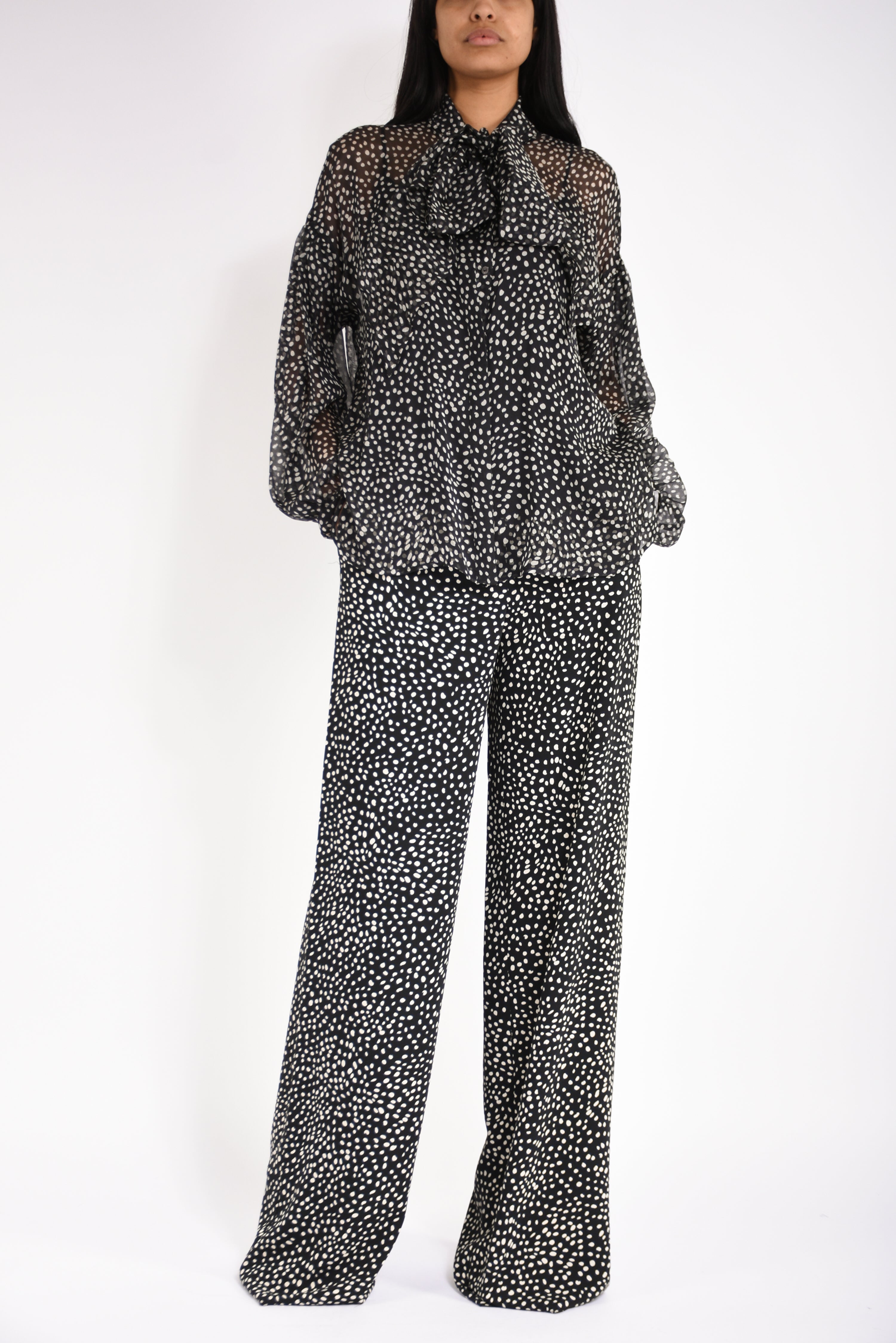 pantaloni wide leg stampati fresco