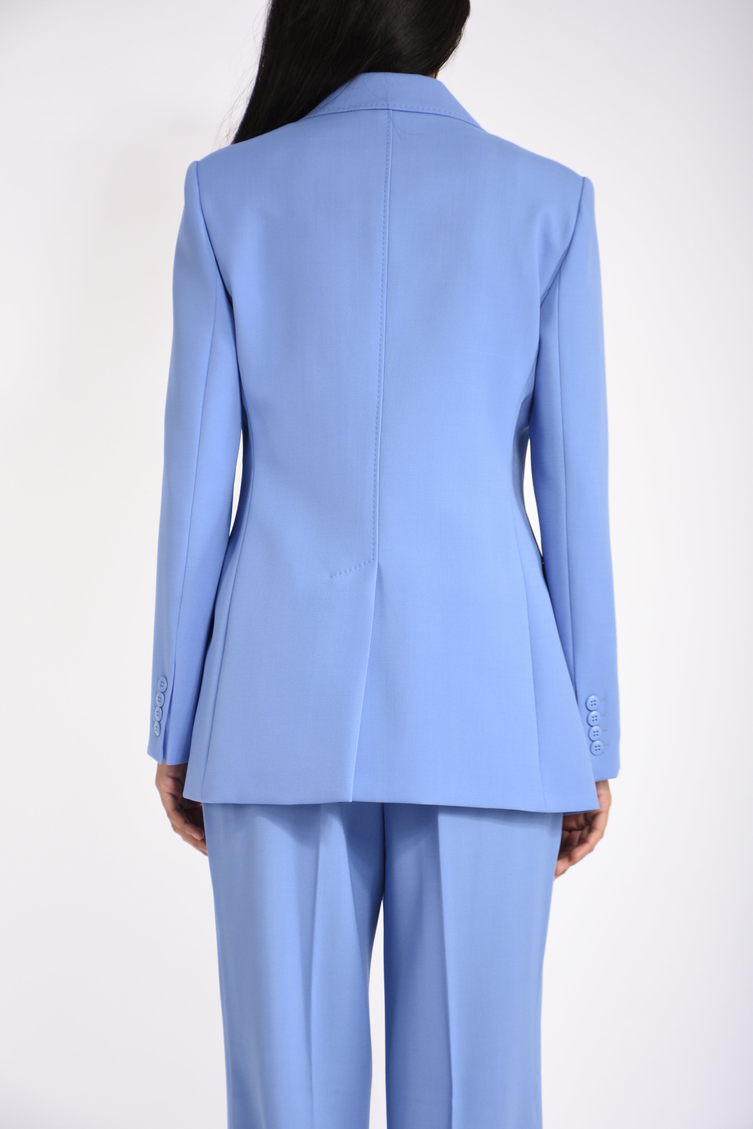 giacca sfiancata in crêpe di lana grembo