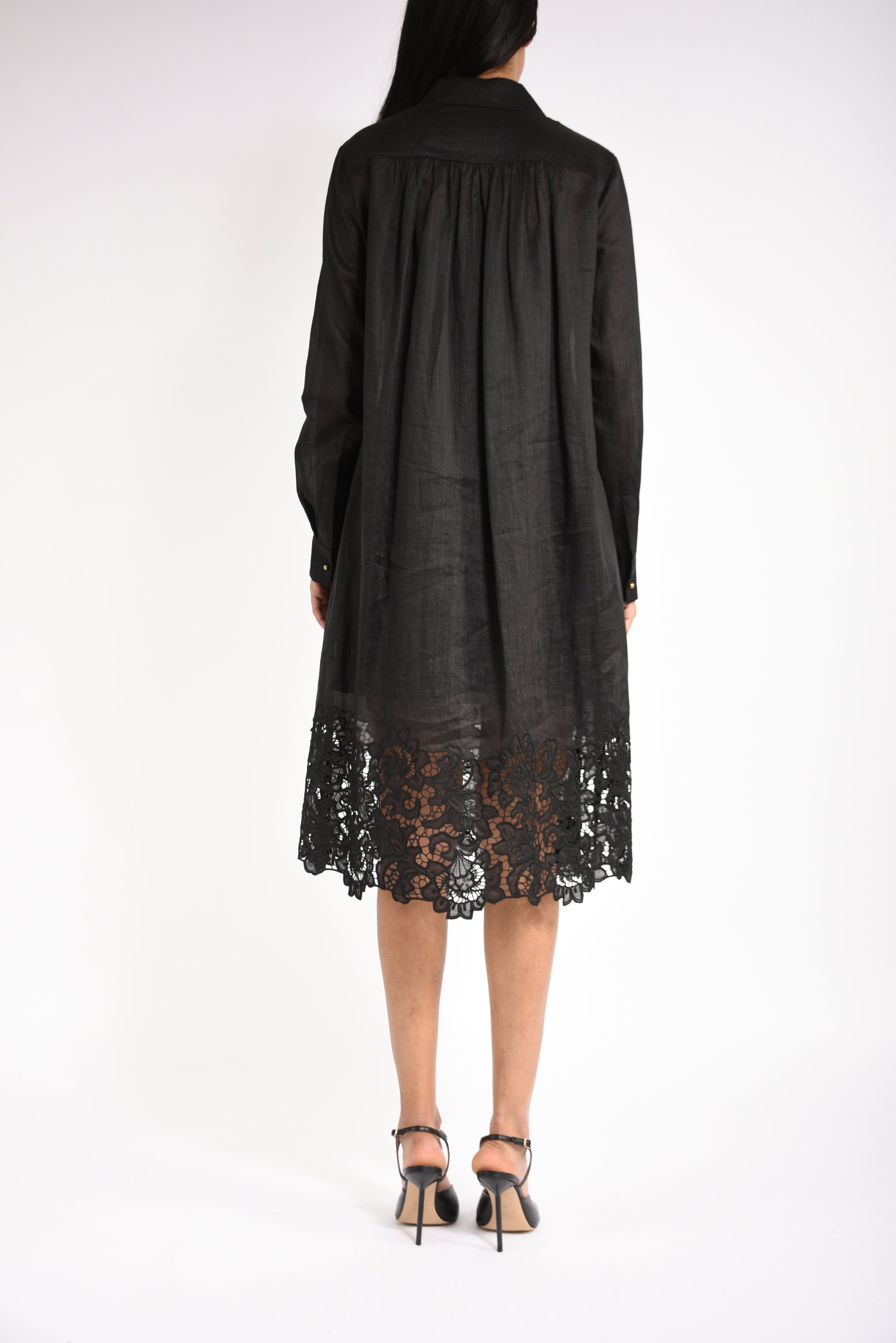 Abito chemisier in garza mela