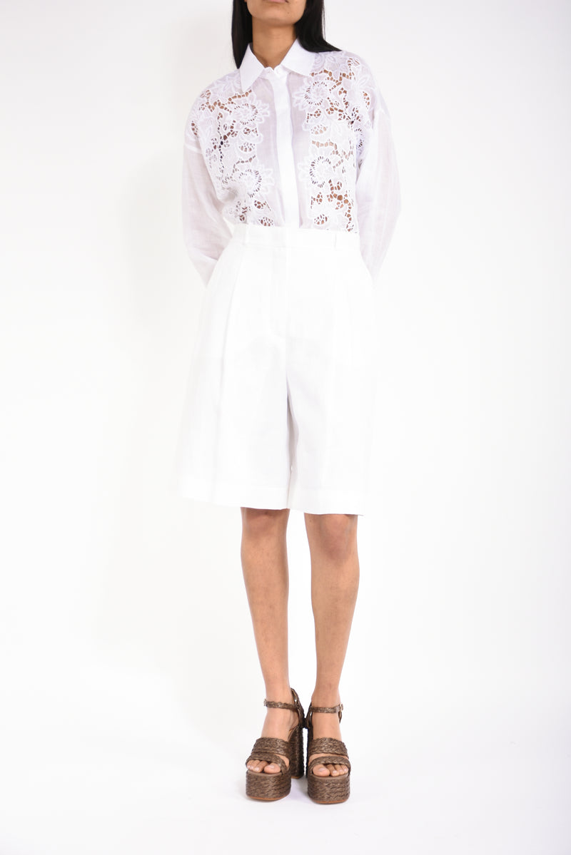 Camicia boxy in tela ramié cali