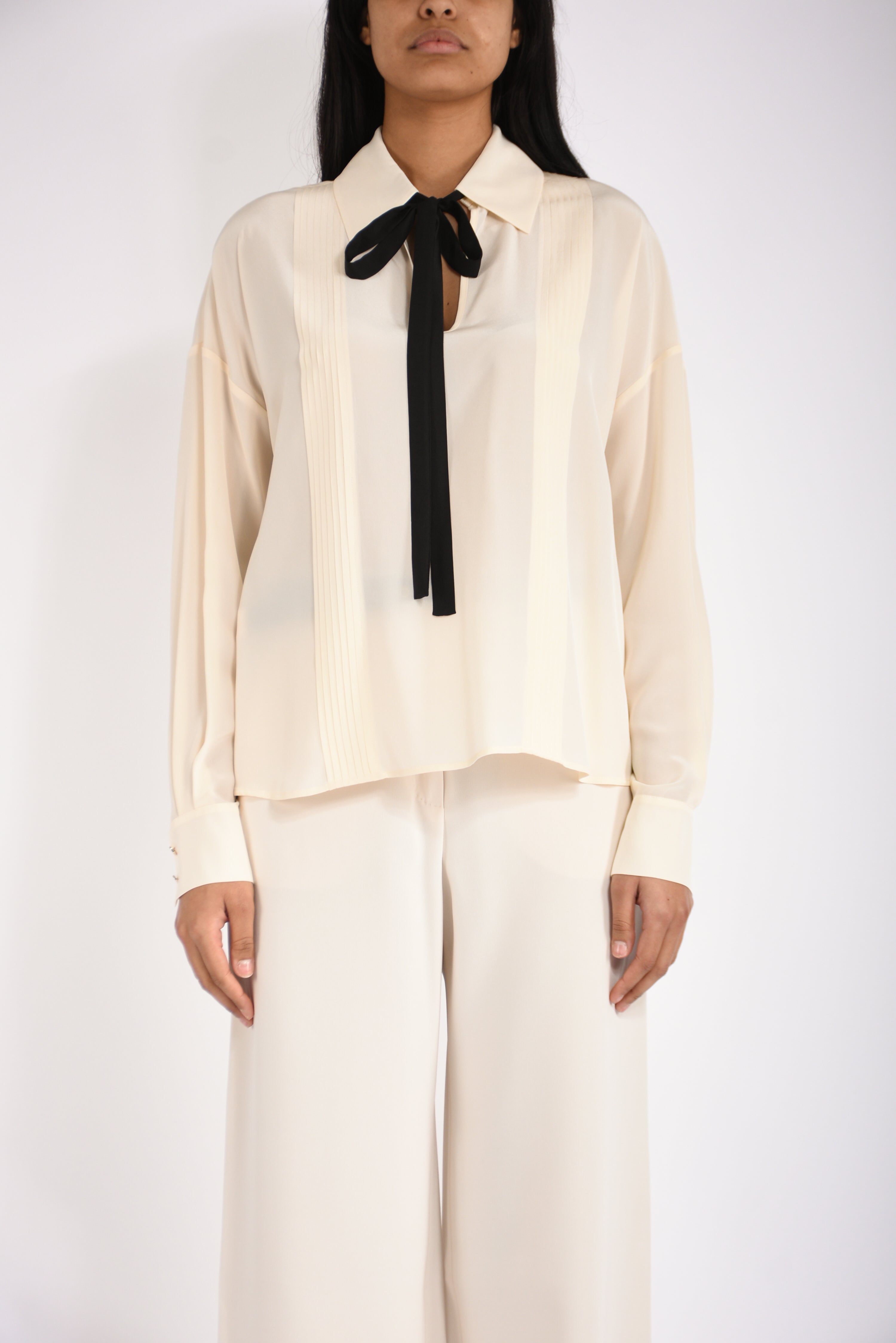 camicia in seta con cravattino colon