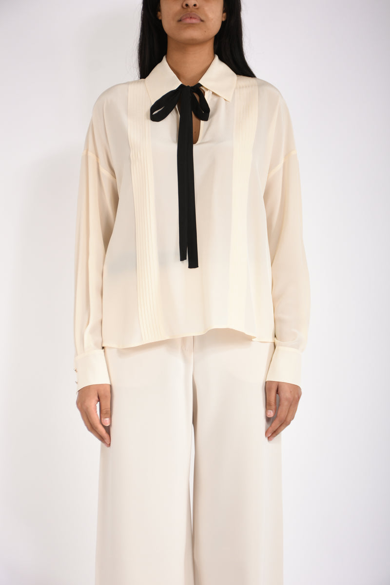 camicia in seta con cravattino colon