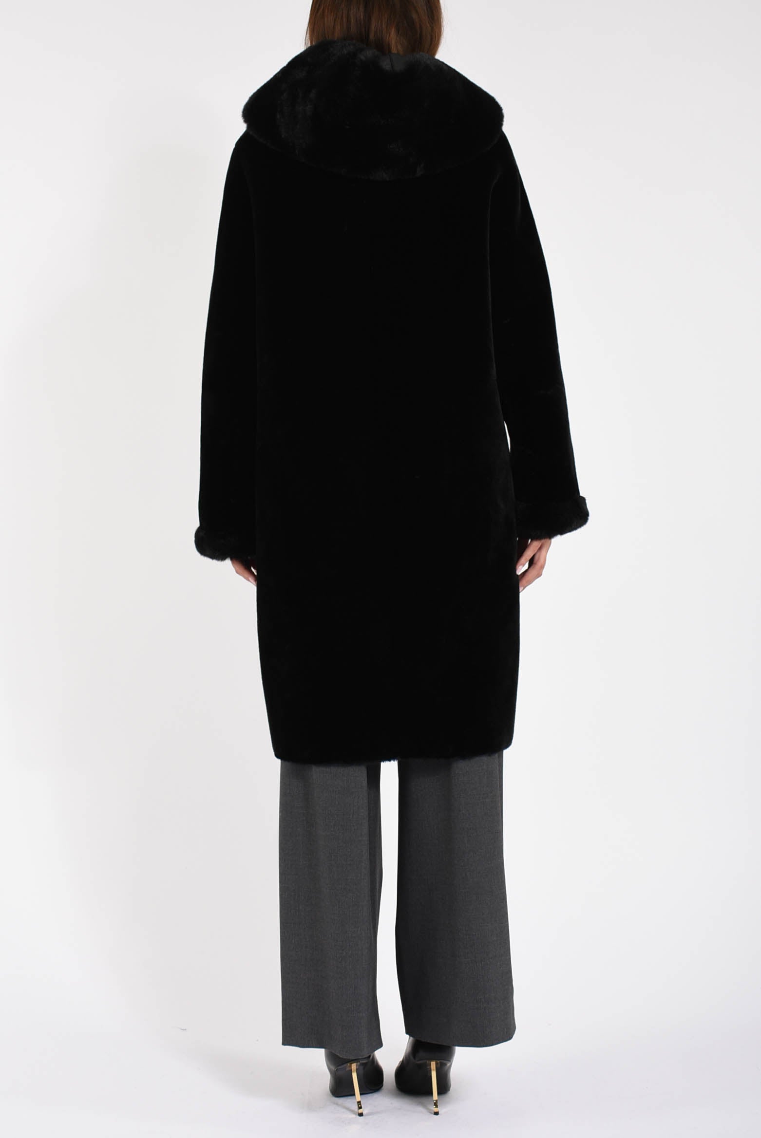 cappotto reversibile in ecopelliccia