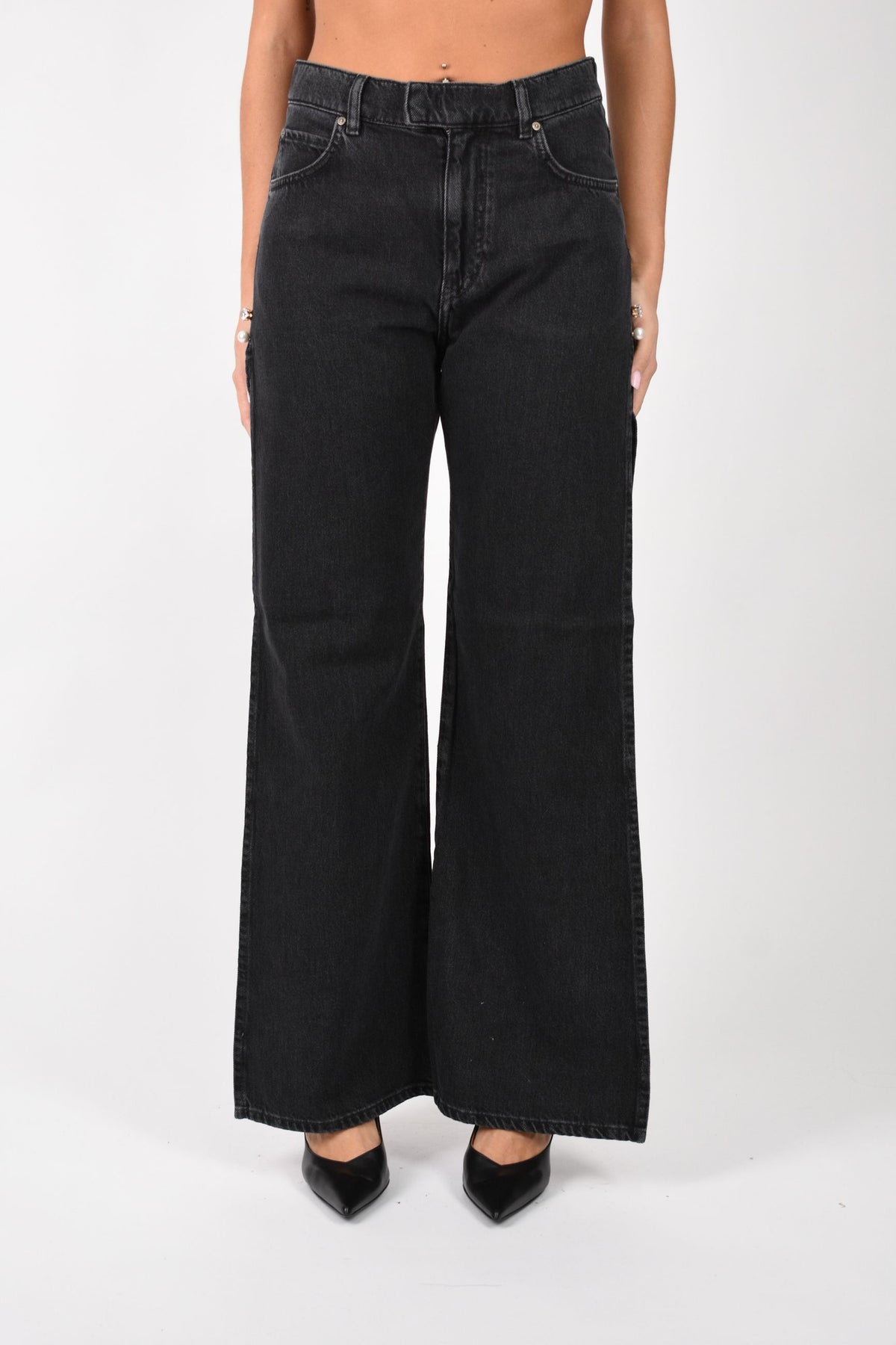 Jeans wide leg con spacchi laterali 107499A3KM