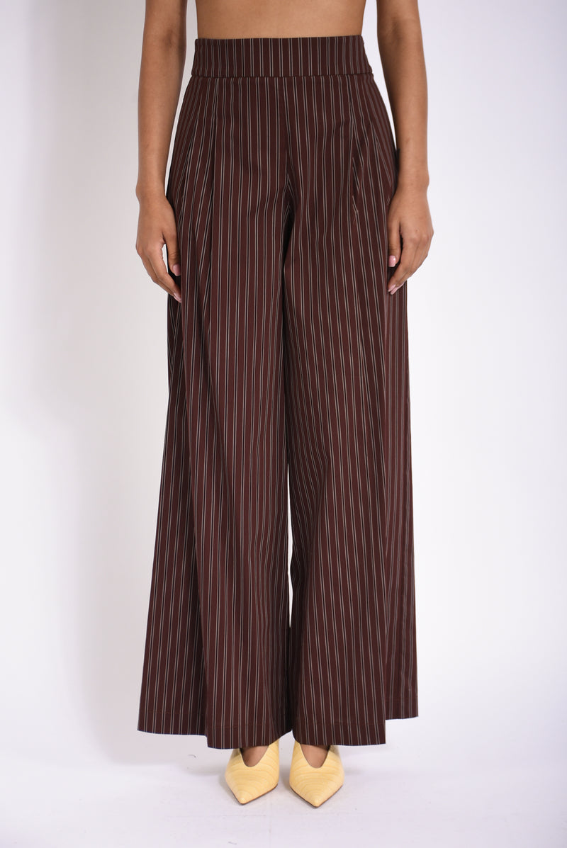 pantaloni in popeline gessato