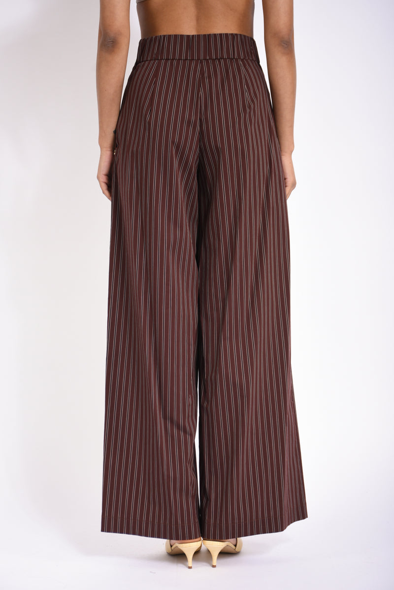 pantaloni in popeline gessato
