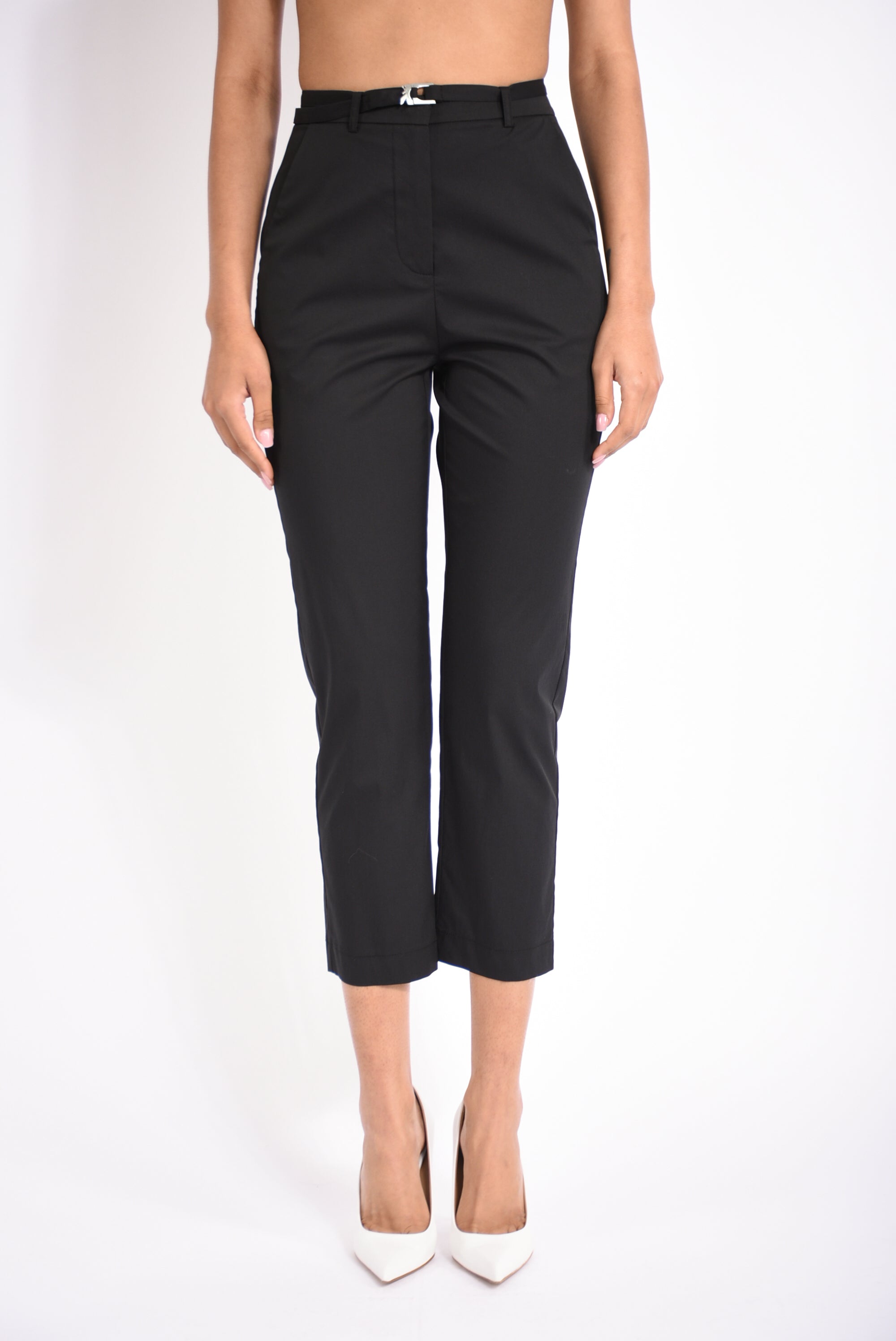 Pantaloni a sigaretta in popeline