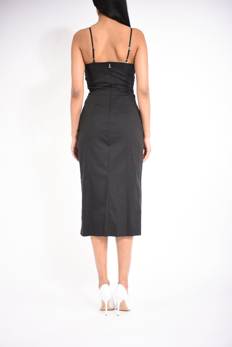 Abito midi bustier midi in popeline