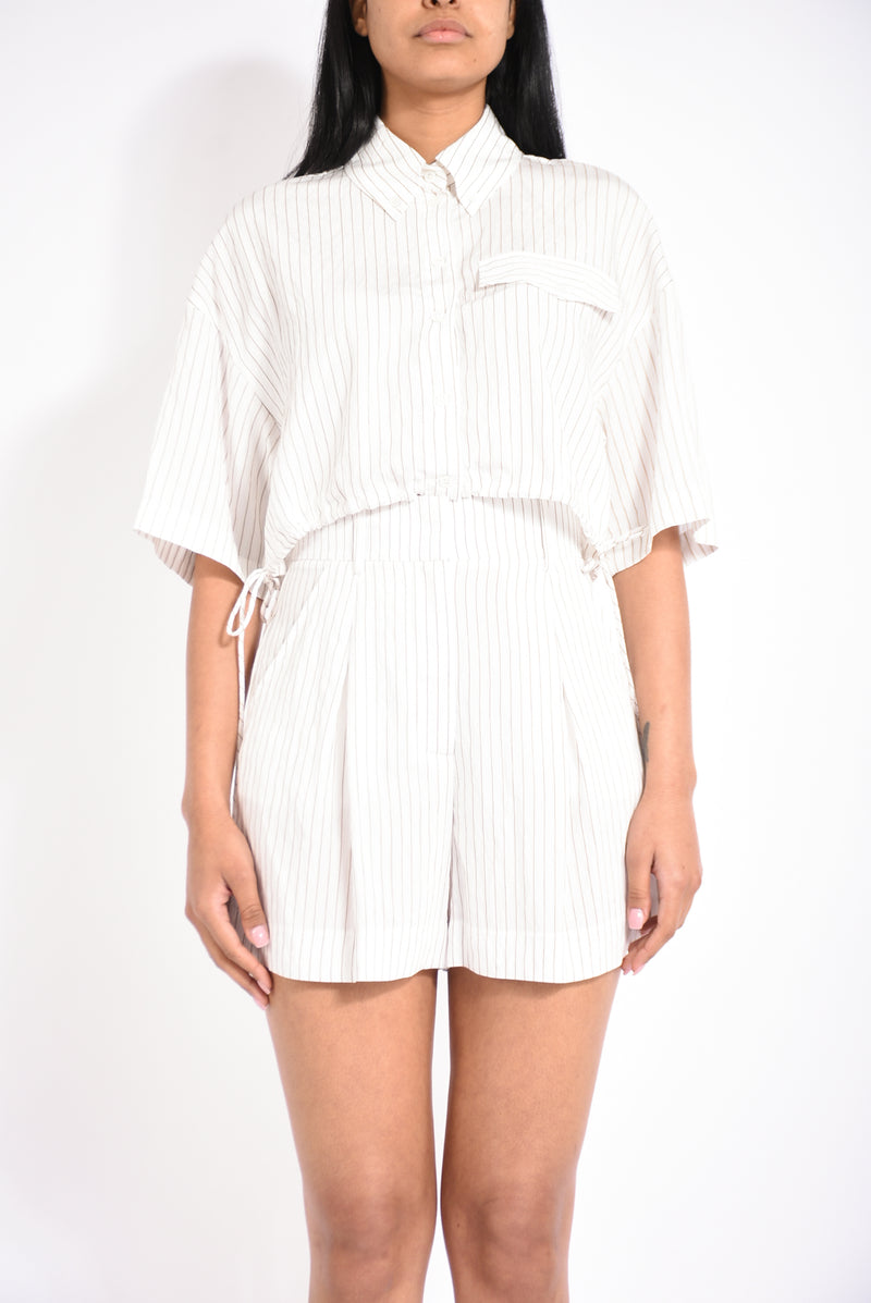 camicia cropped in viscosa