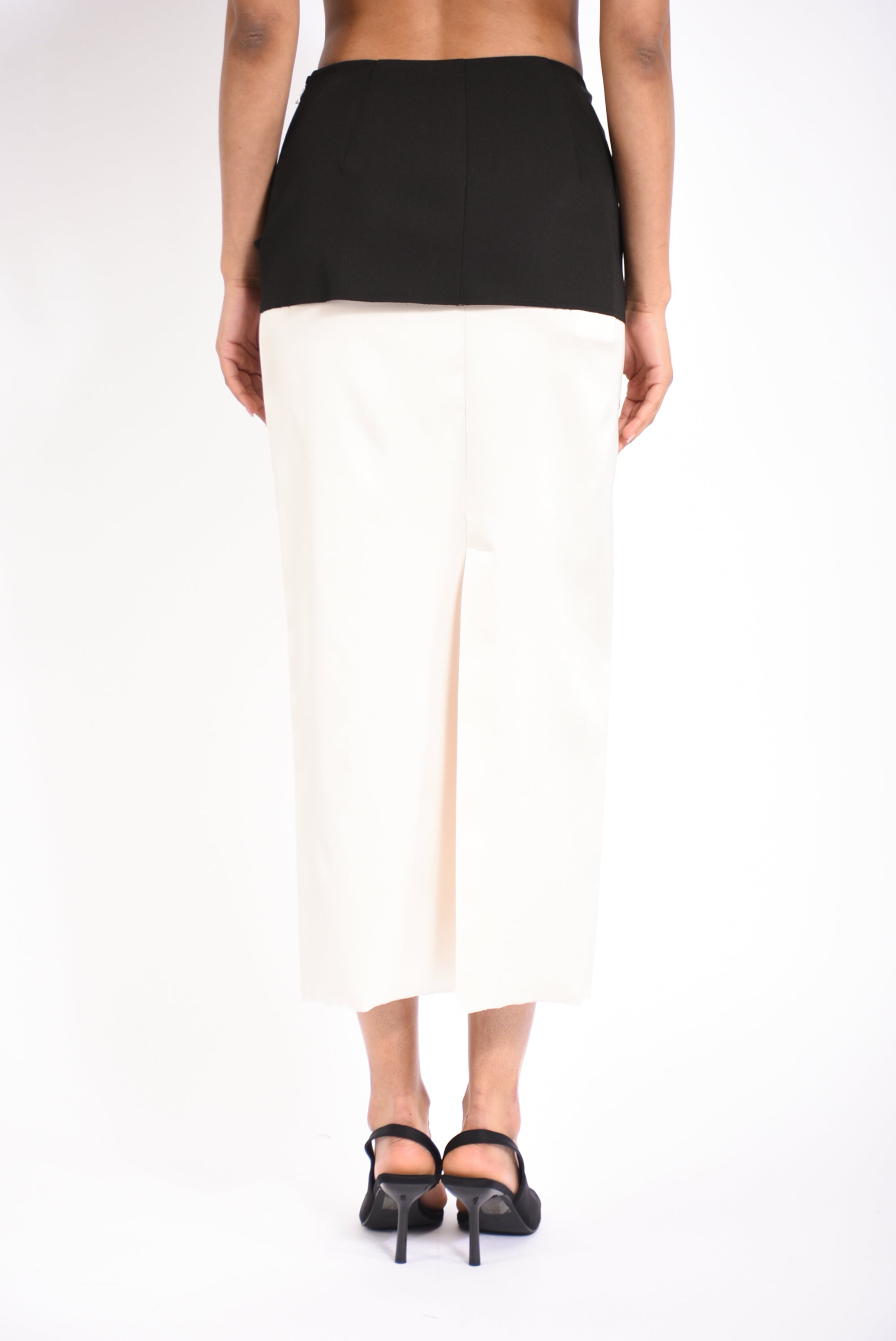 Gonna midi color block in misto viscosa