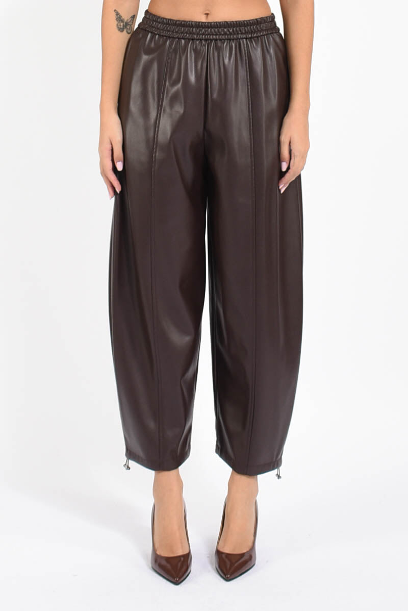 Pantaloni balloon effetto pelle