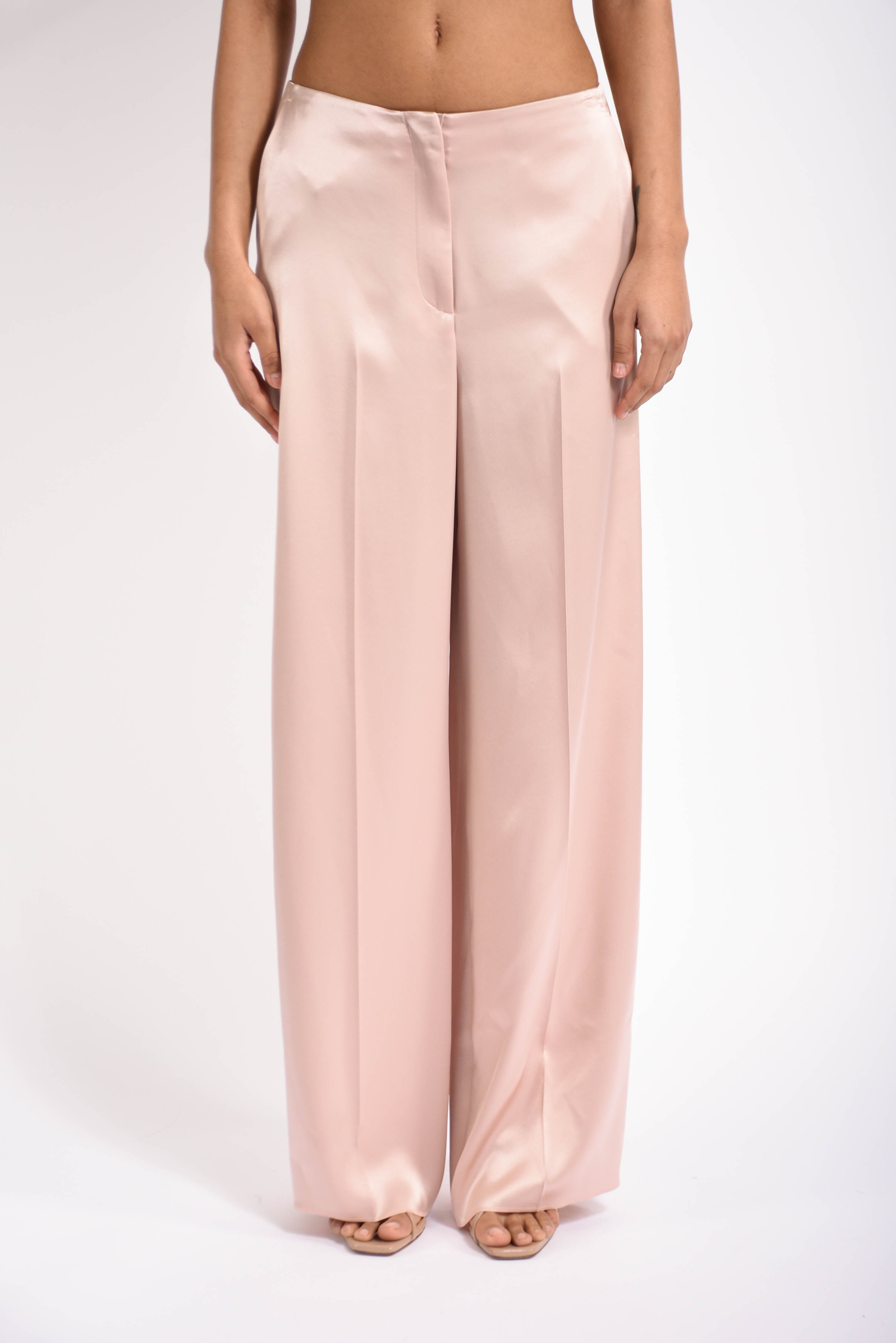 Pantaloni in satin limoncello