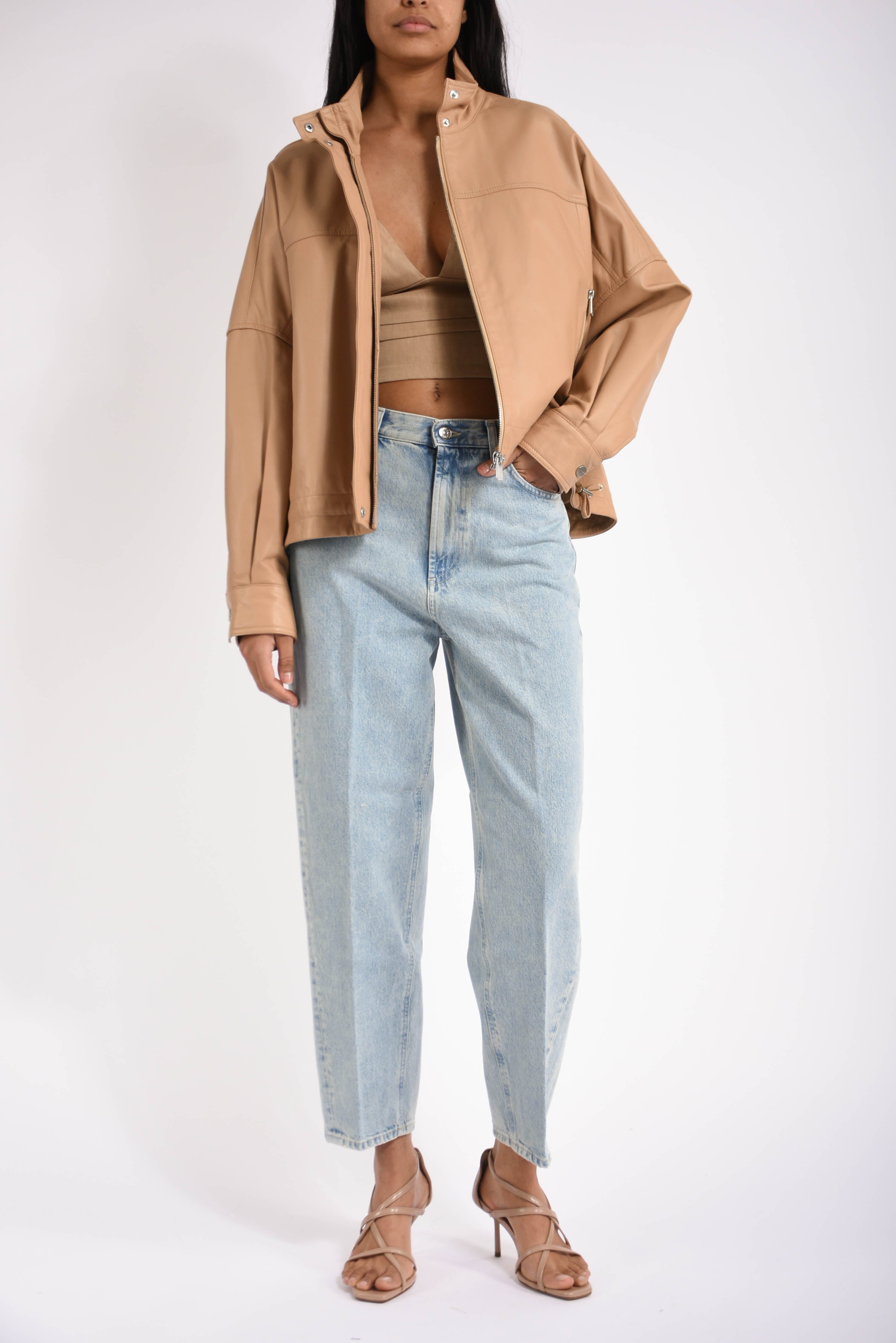 Giacca blouson in nappa bailee