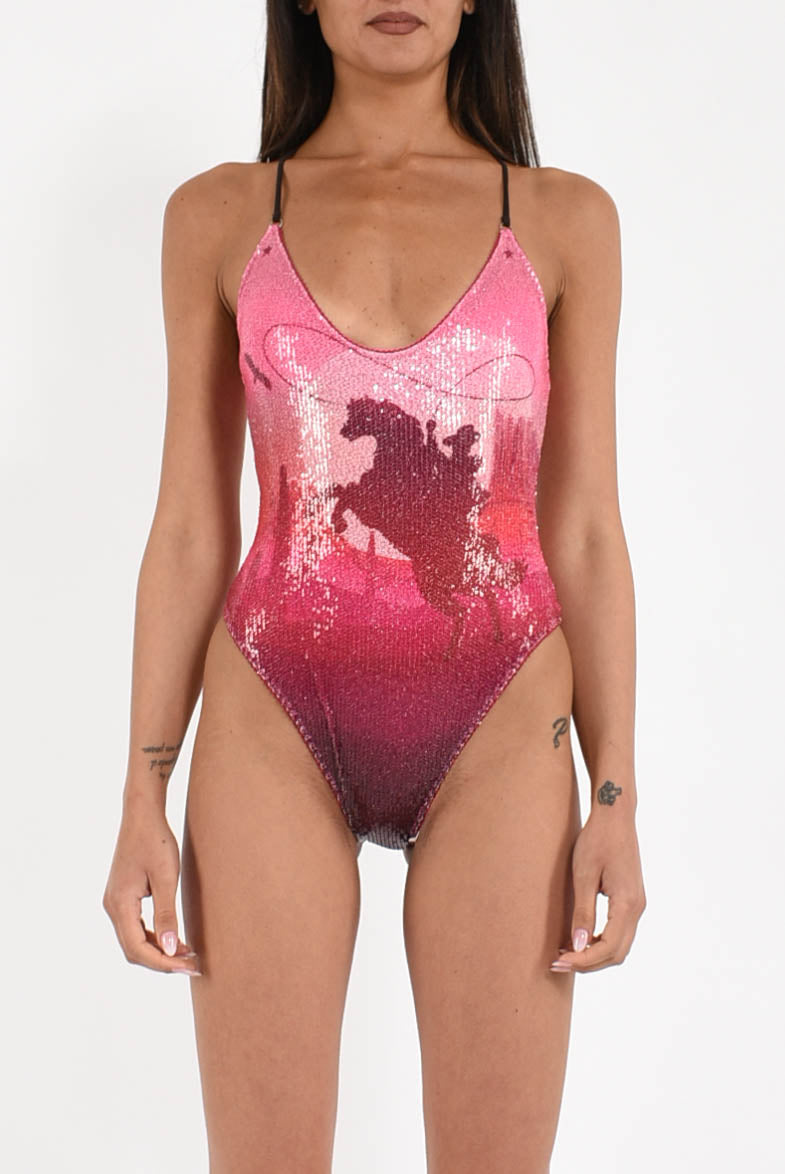 Costume Intero Paillettes Far West