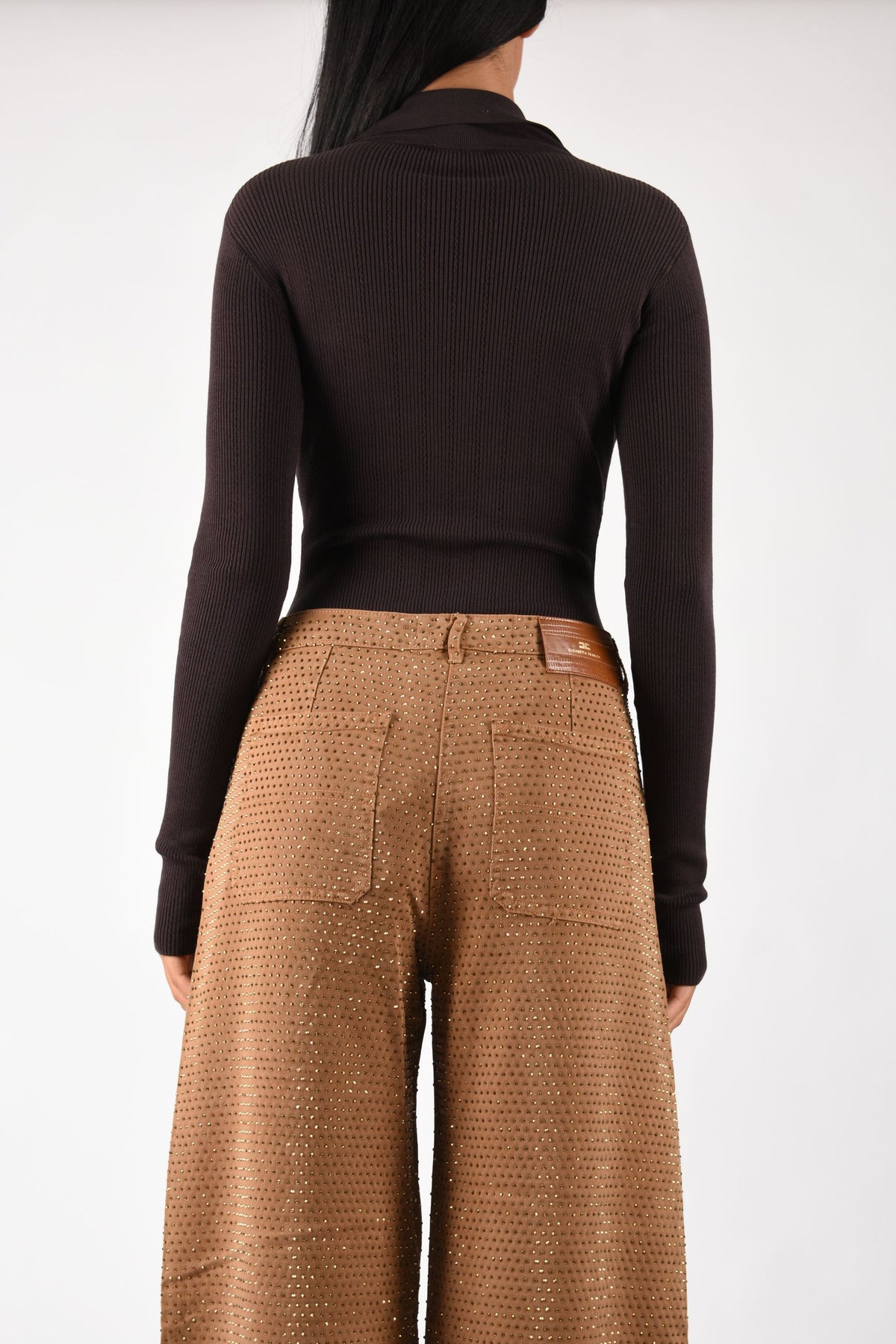 Body in maglia con ricami à jour BK02B66E2