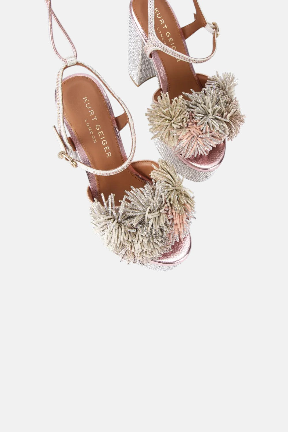 sandali pom pom tie platform