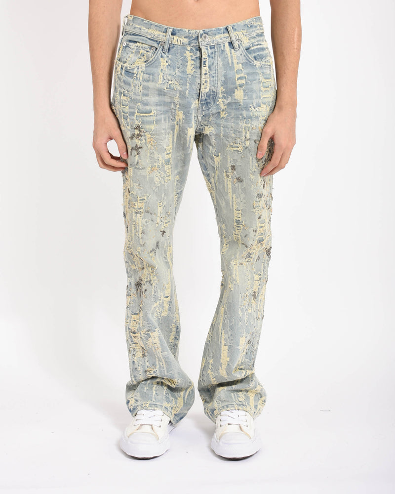 Jeans BootCut Bead Splatter Destroy