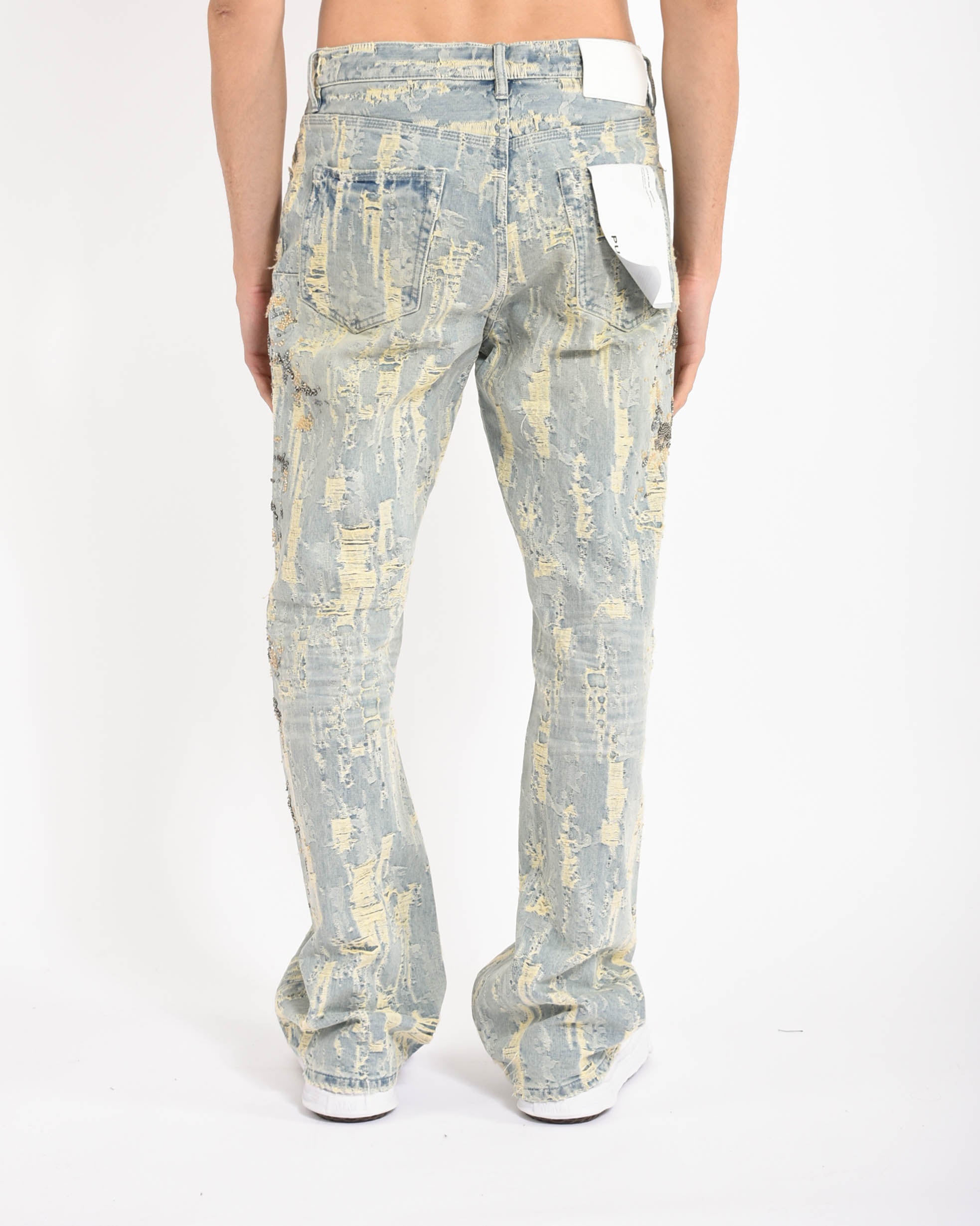 Jeans BootCut Bead Splatter Destroy