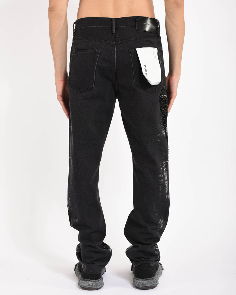 jeans Straight Leg Beaded Palms