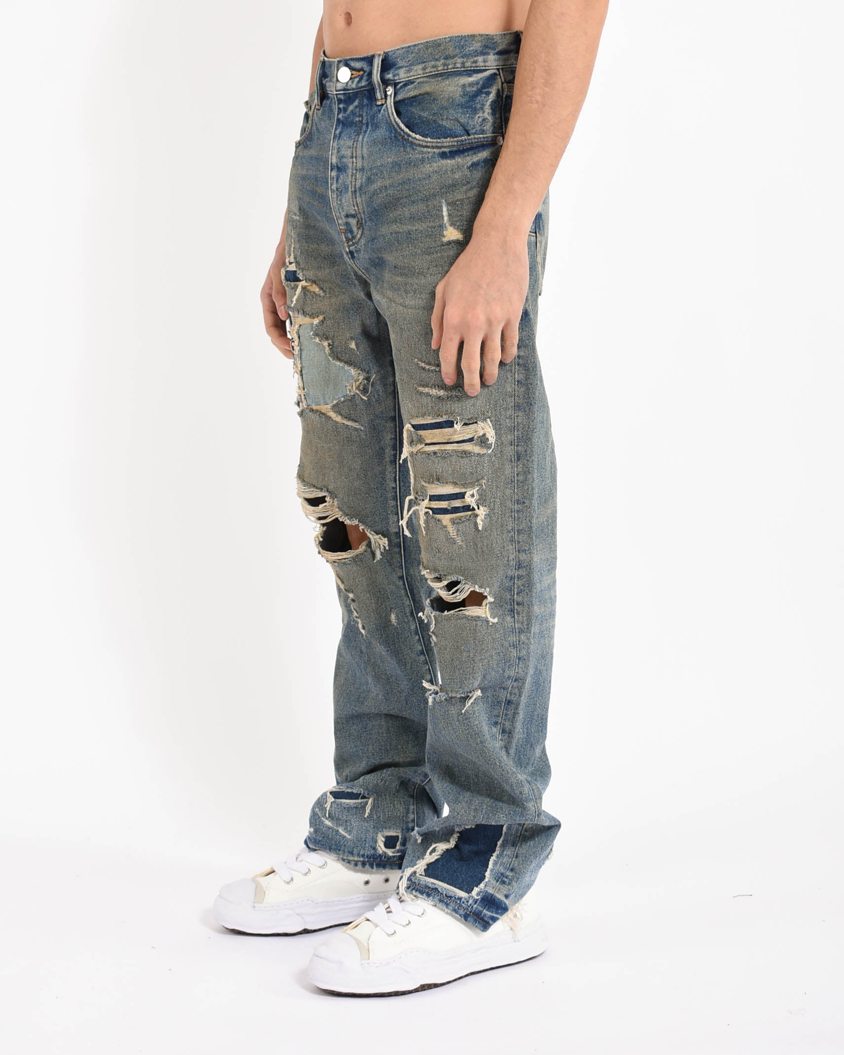 jeans straight leg Repair Blowout