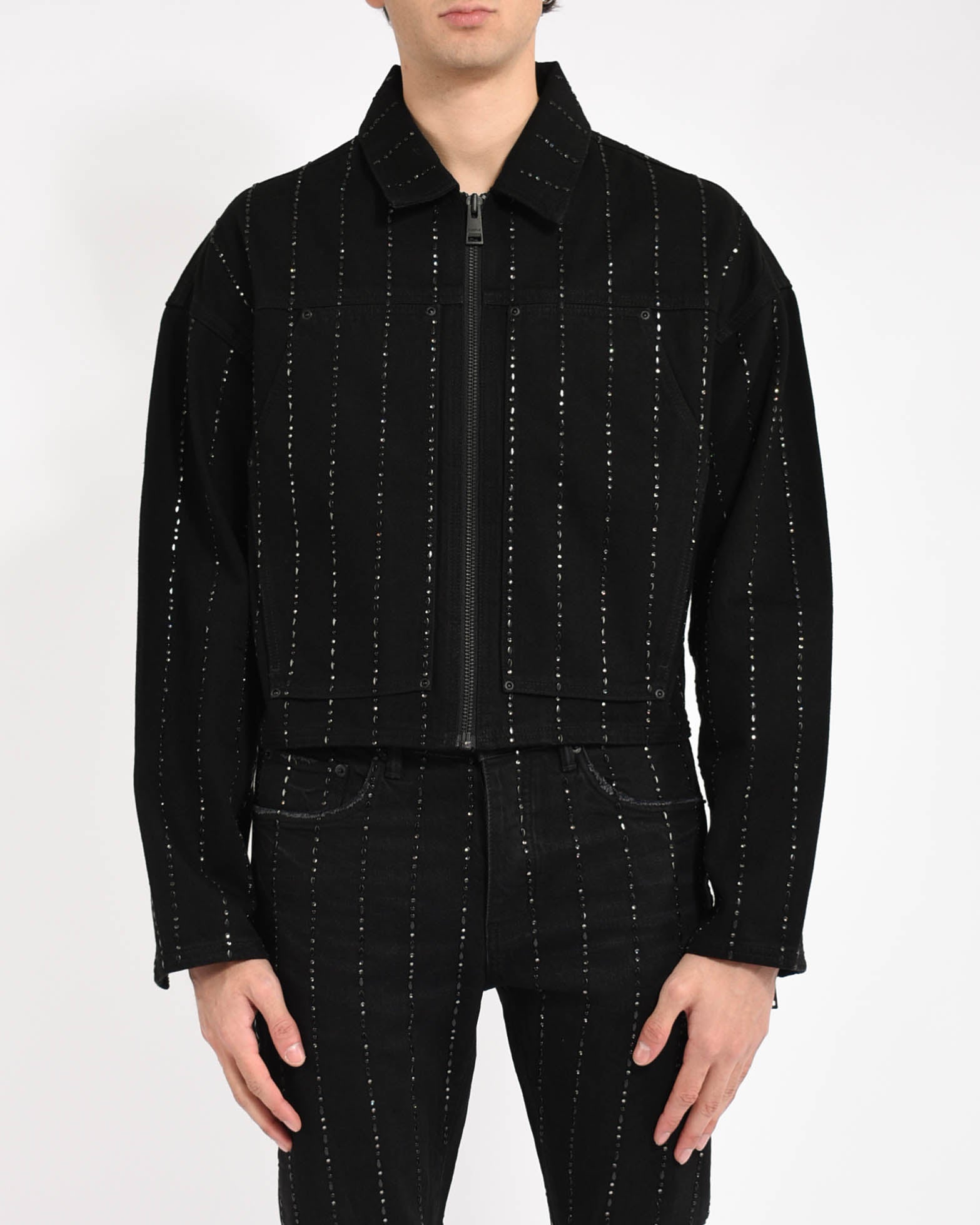 giubbino embellished stripes