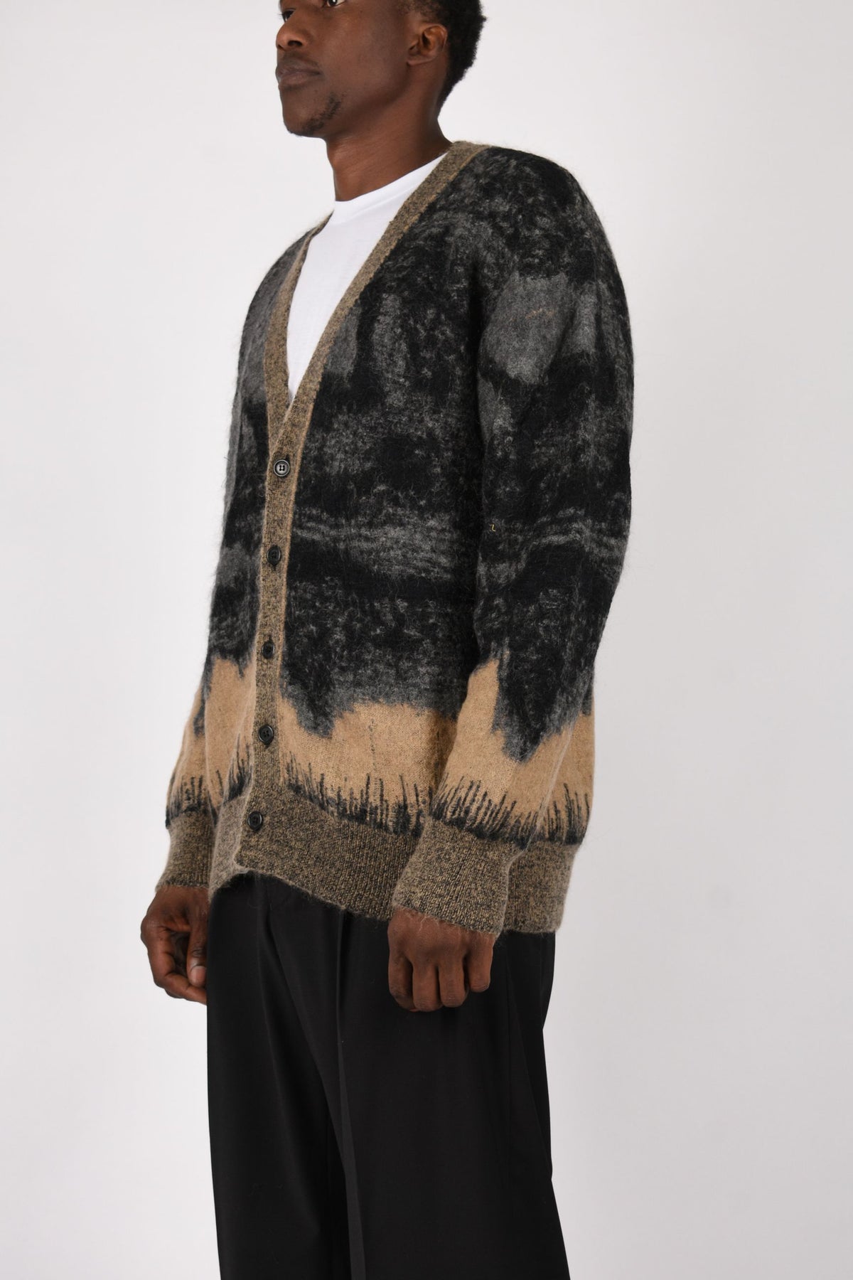 Cardigan brushed mohair jacquard F6LAMACA044