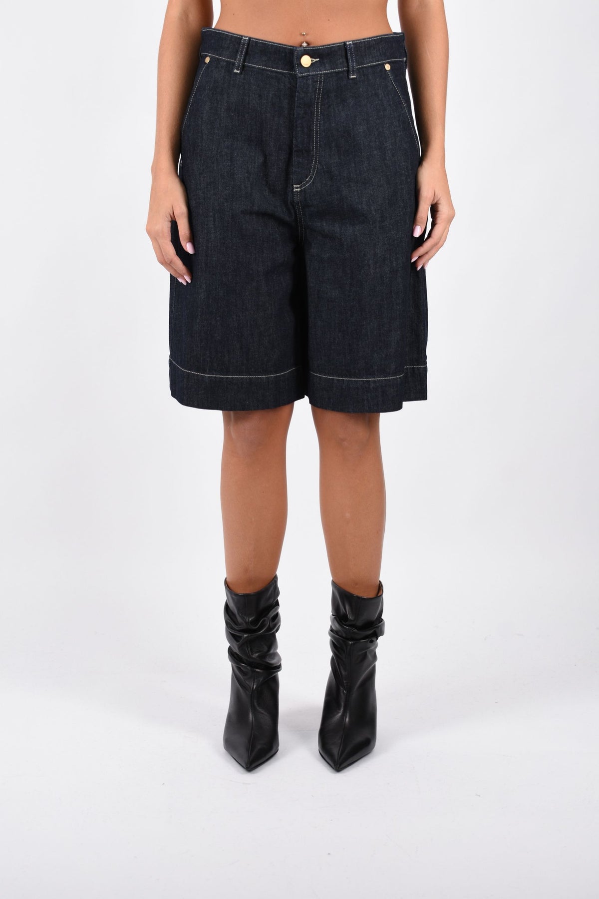 Bermuda in denim di cotone e kapok SMMQUADRO 2629146011600