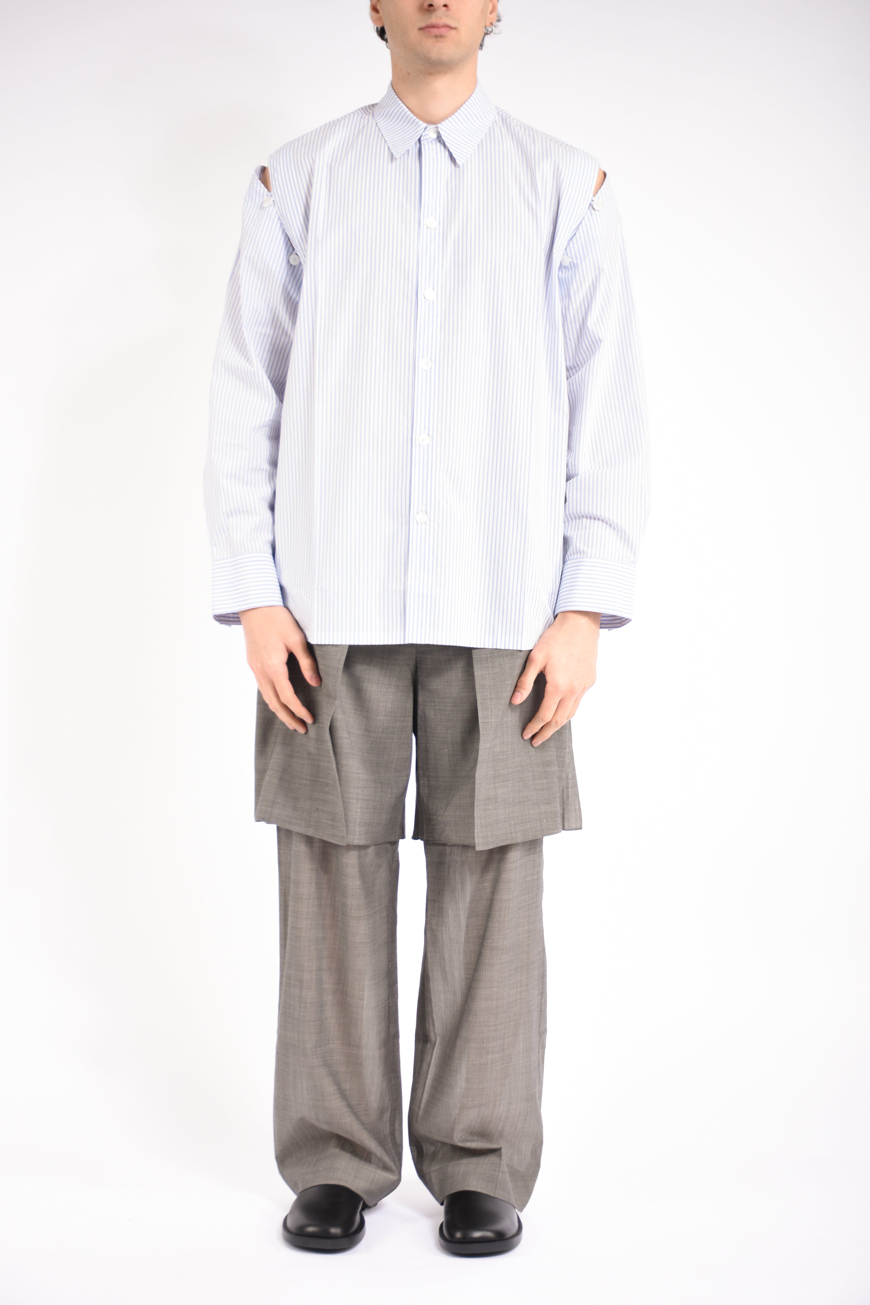 Pantaloni layered tailored in cotone