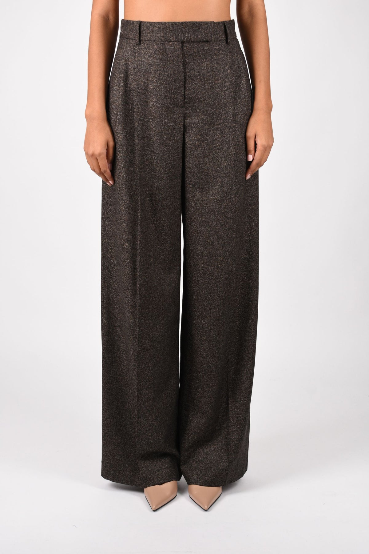 Pantaloni flare in misto lana con motivo sale e pepe 4141MDP04267610