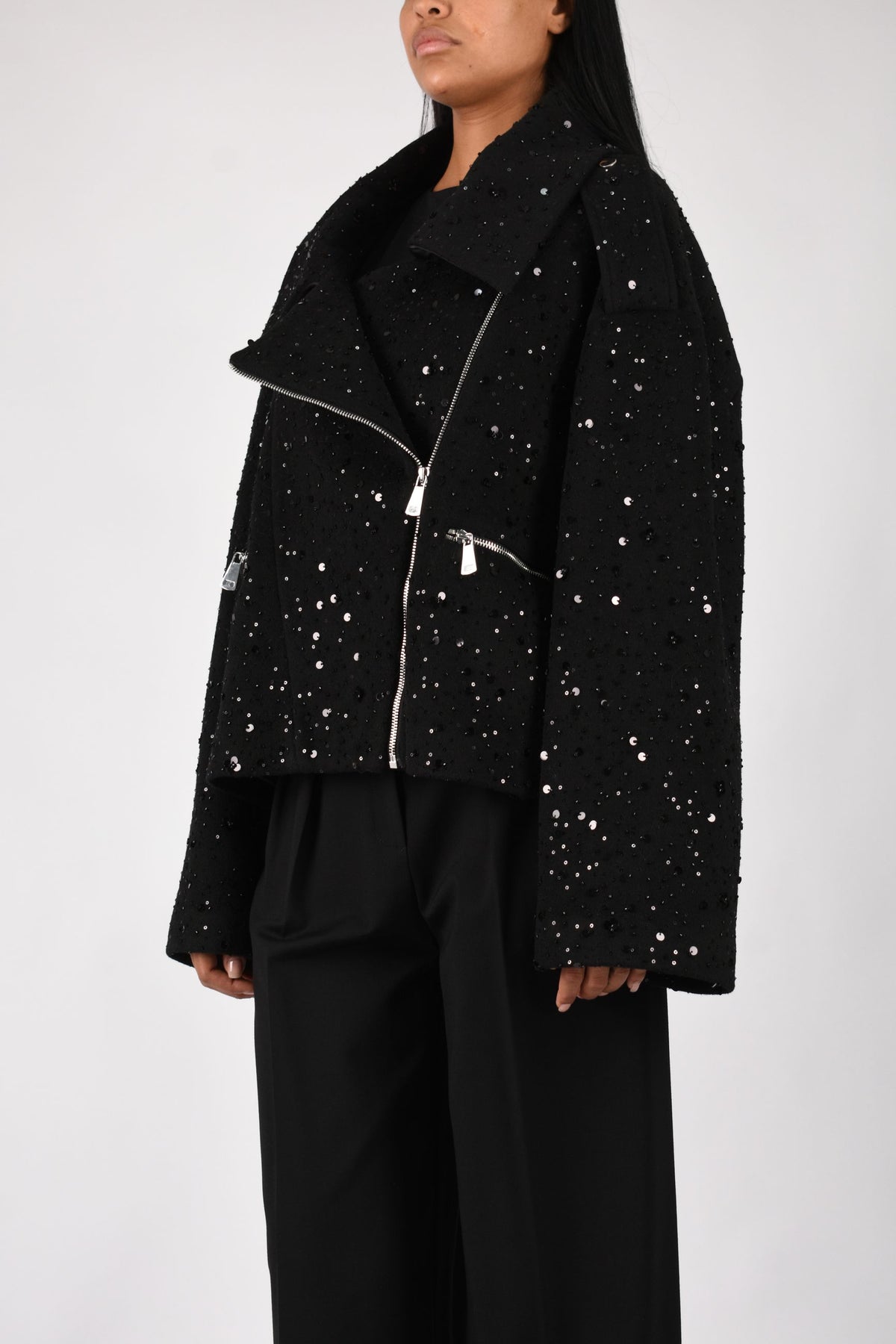 GIUBBINO IN TESSUTO CON PAILLETTES A26CEGBY5001