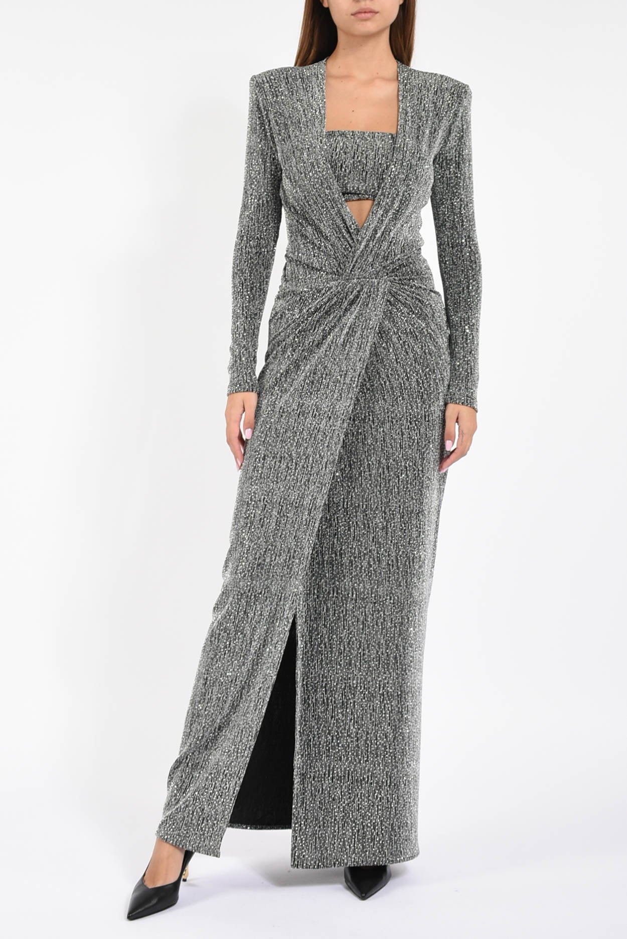 abito lungo in tessuto elasticizzato