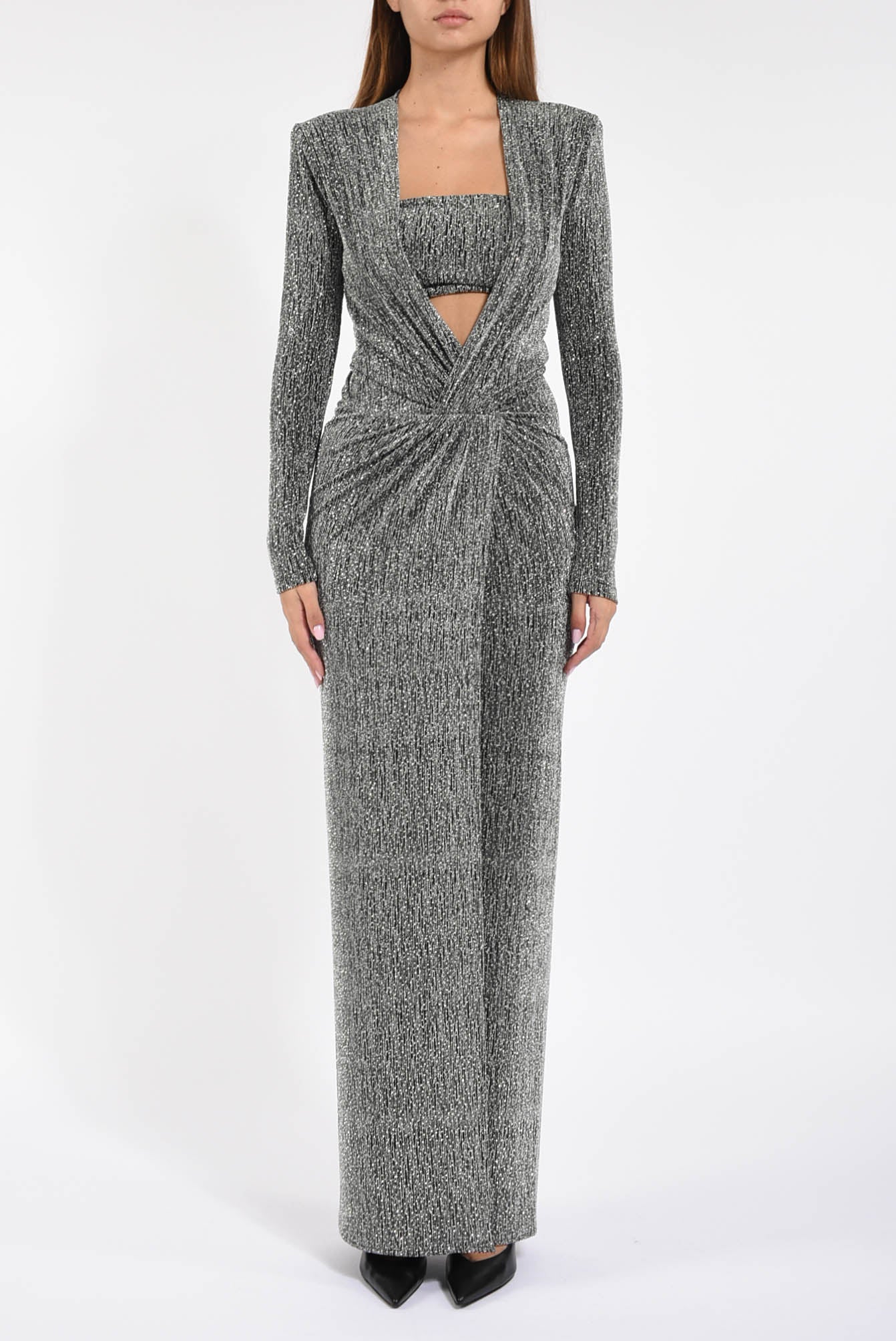 abito lungo in tessuto elasticizzato